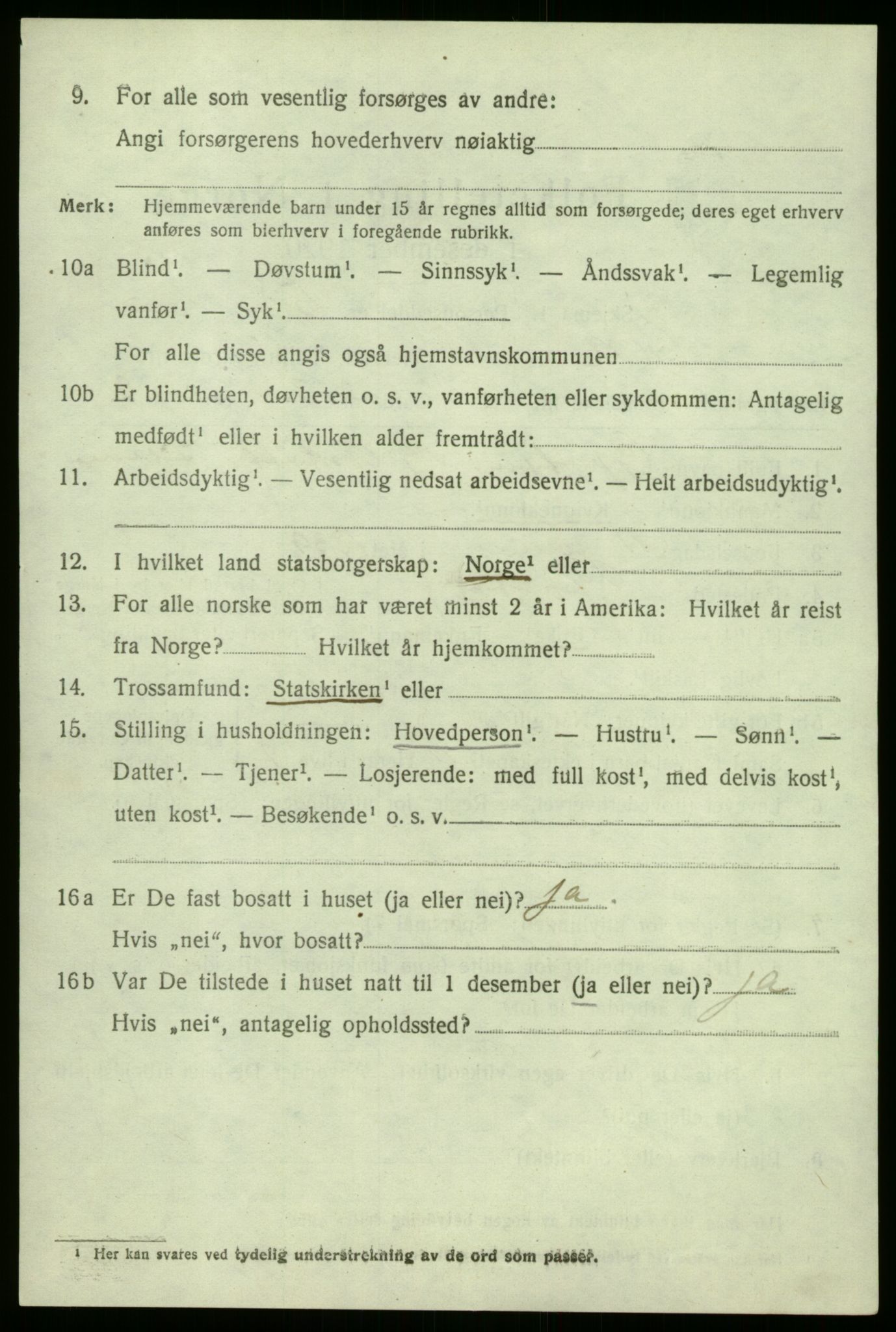 SAB, 1920 census for Vik, 1920, p. 2106