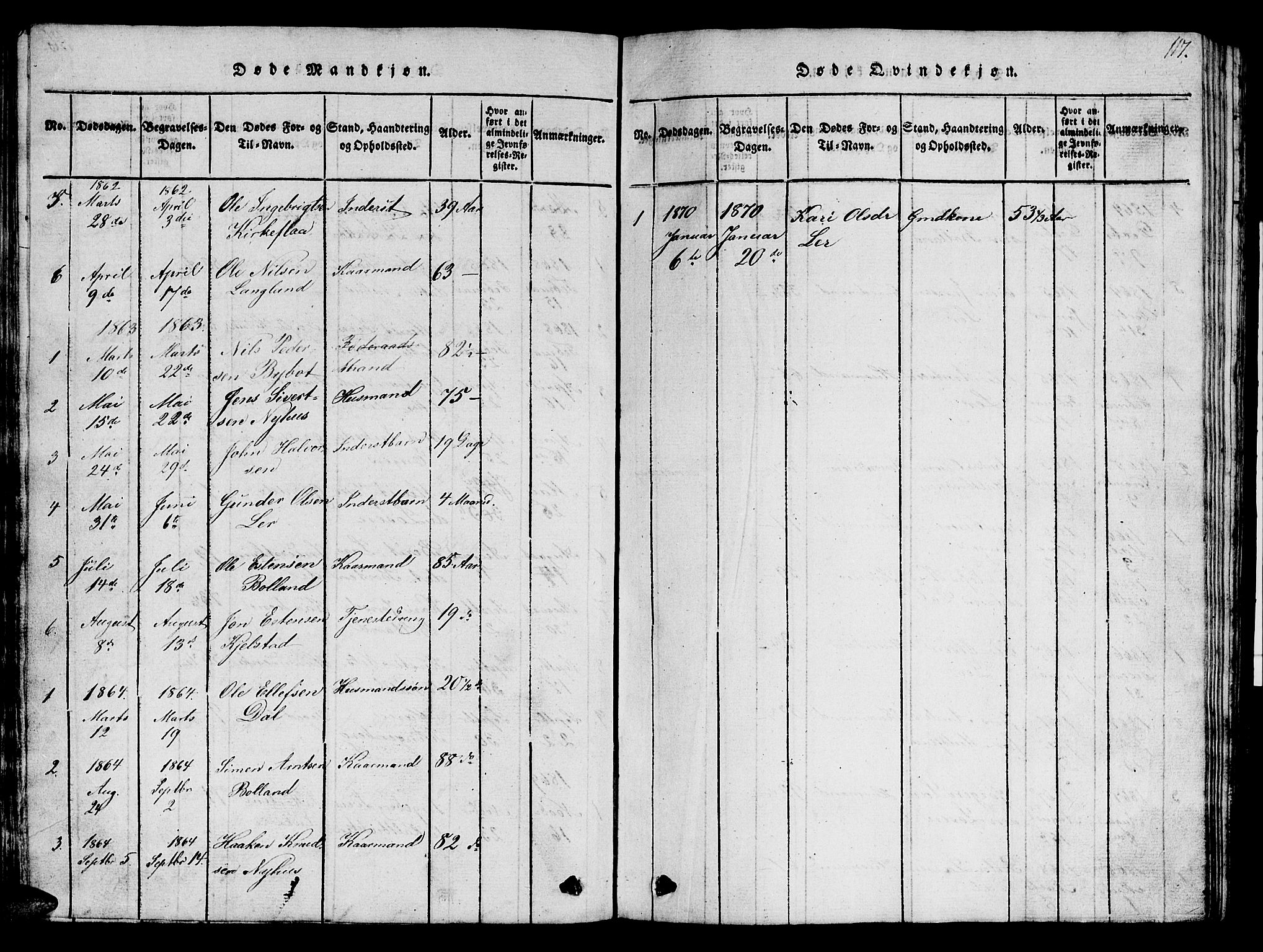 Ministerialprotokoller, klokkerbøker og fødselsregistre - Sør-Trøndelag, SAT/A-1456/693/L1121: Parish register (copy) no. 693C02, 1816-1869, p. 117