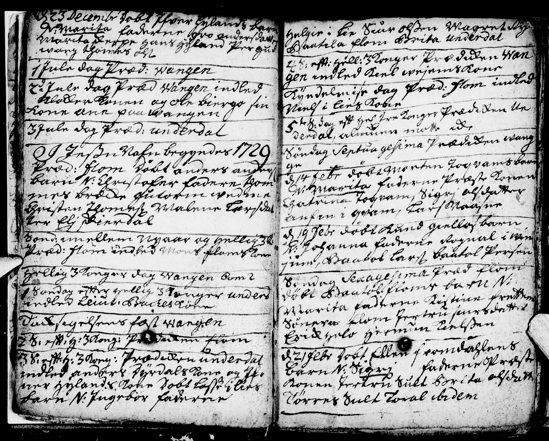 Aurland sokneprestembete, SAB/A-99937/H/Ha/Haa/L0002: Parish register (official) no. A 2, 1726-1734, p. 12