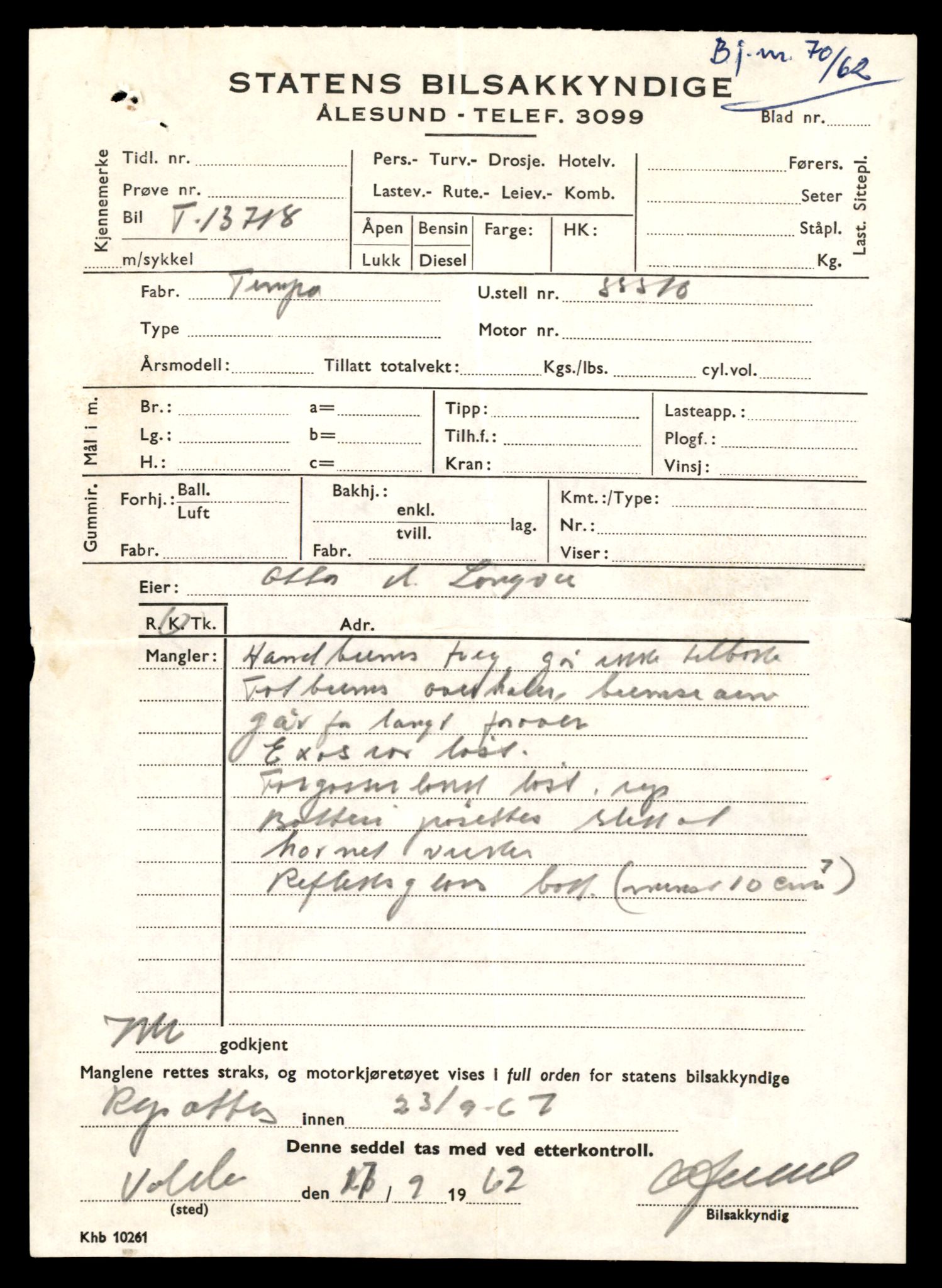 Møre og Romsdal vegkontor - Ålesund trafikkstasjon, AV/SAT-A-4099/F/Fe/L0041: Registreringskort for kjøretøy T 13710 - T 13905, 1927-1998, p. 183