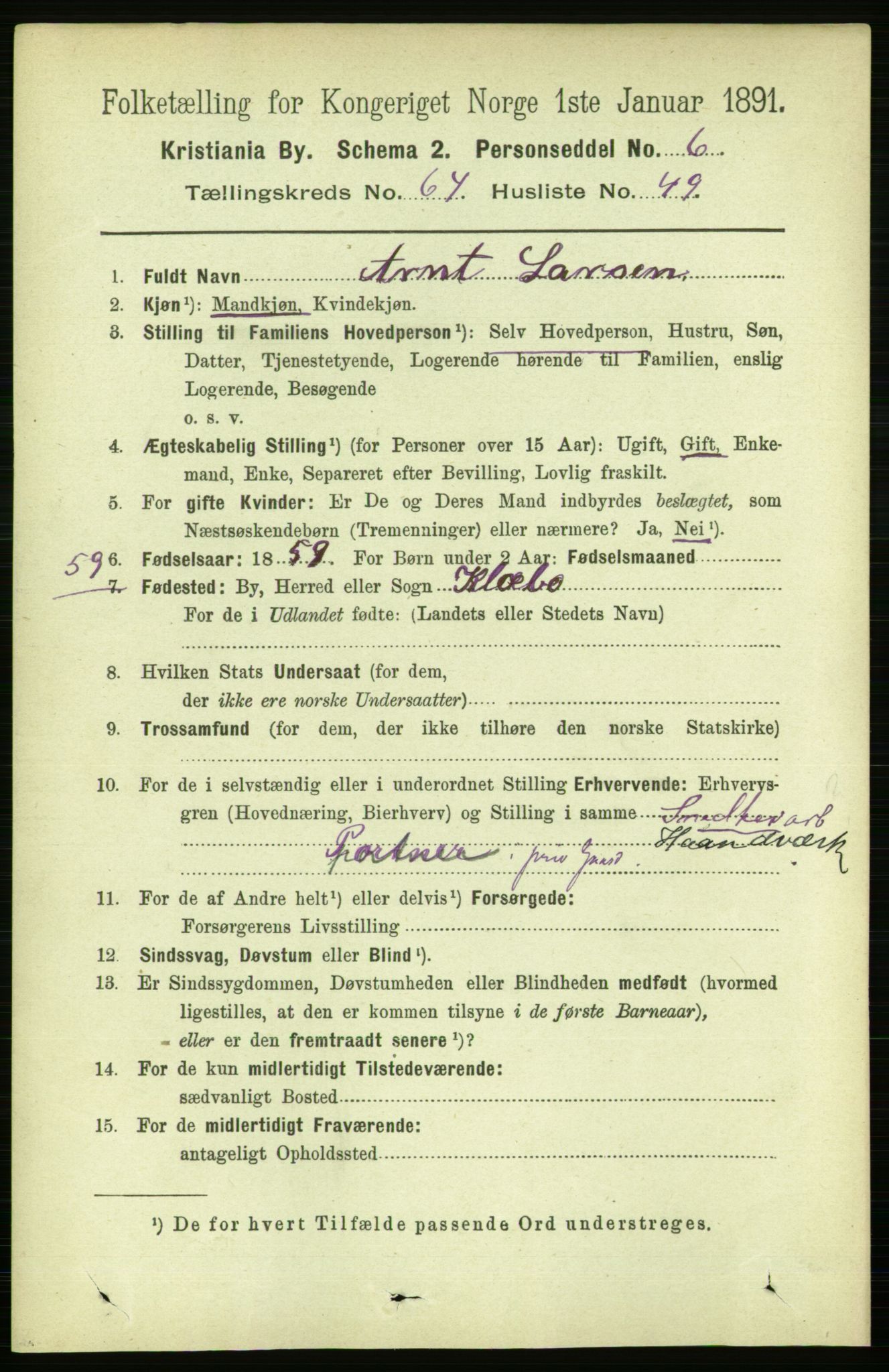 RA, 1891 census for 0301 Kristiania, 1891, p. 34802