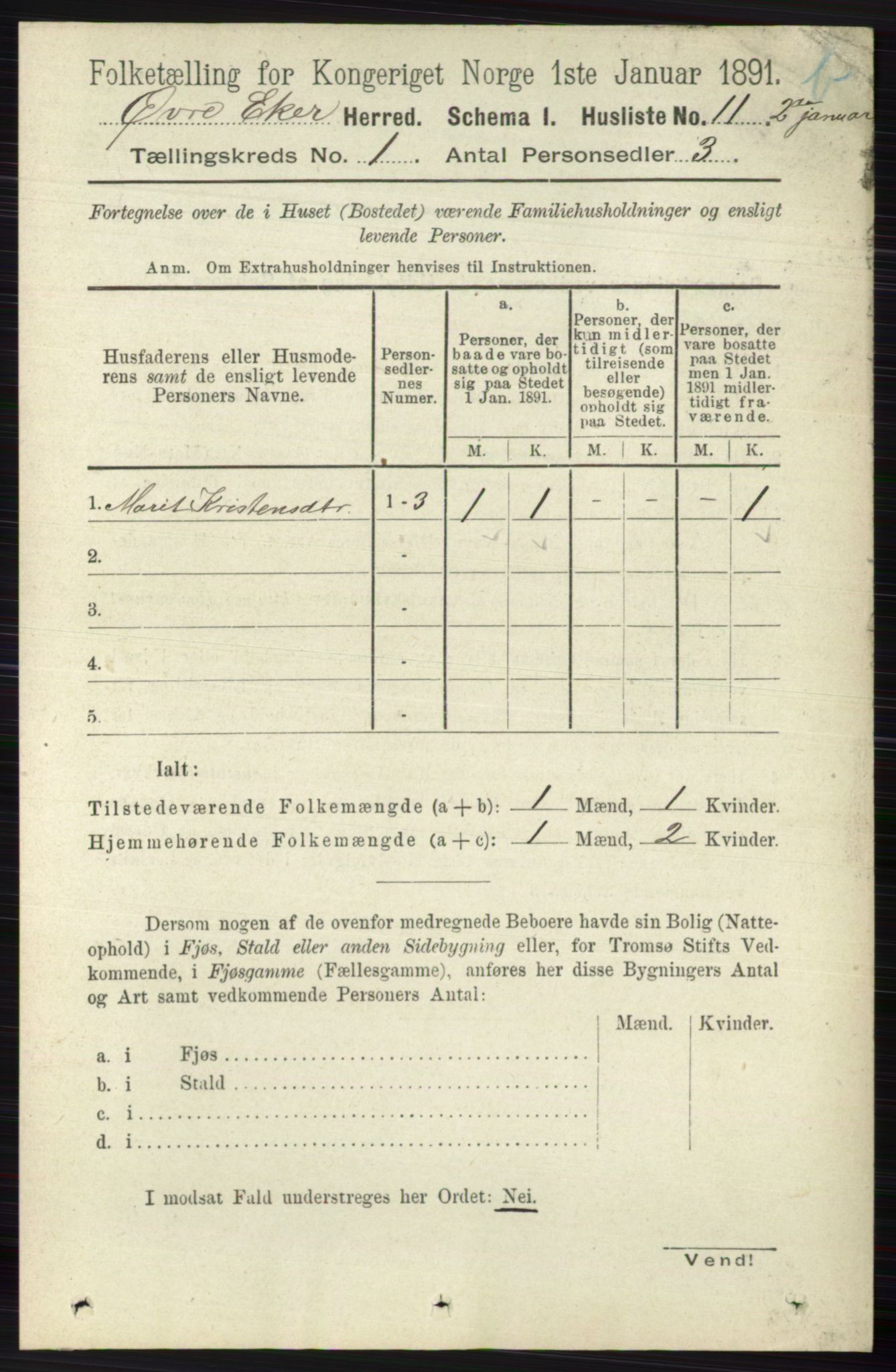 RA, 1891 census for 0624 Øvre Eiker, 1891, p. 7733