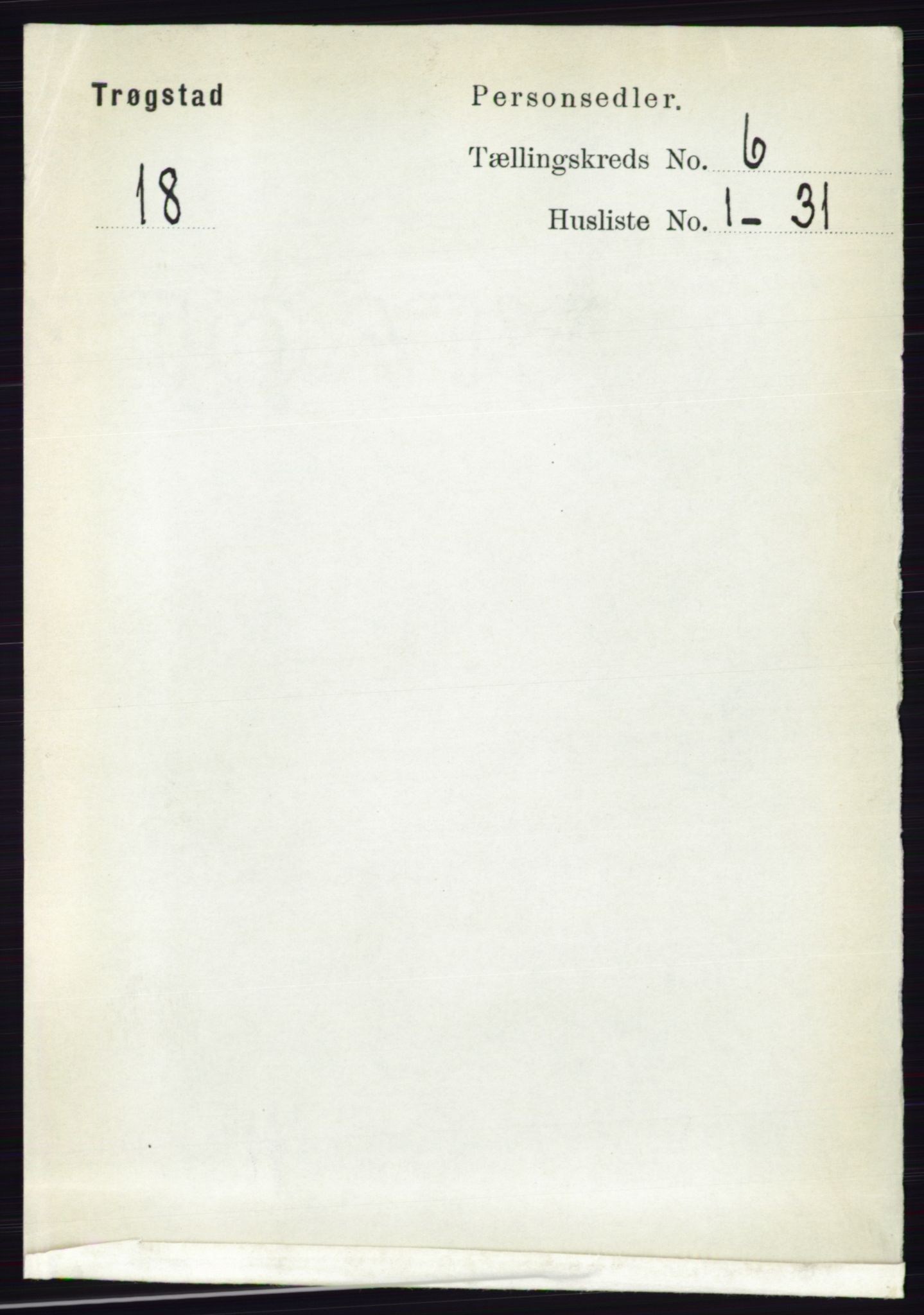 RA, 1891 Census for 0122 Trøgstad, 1891, p. 2488