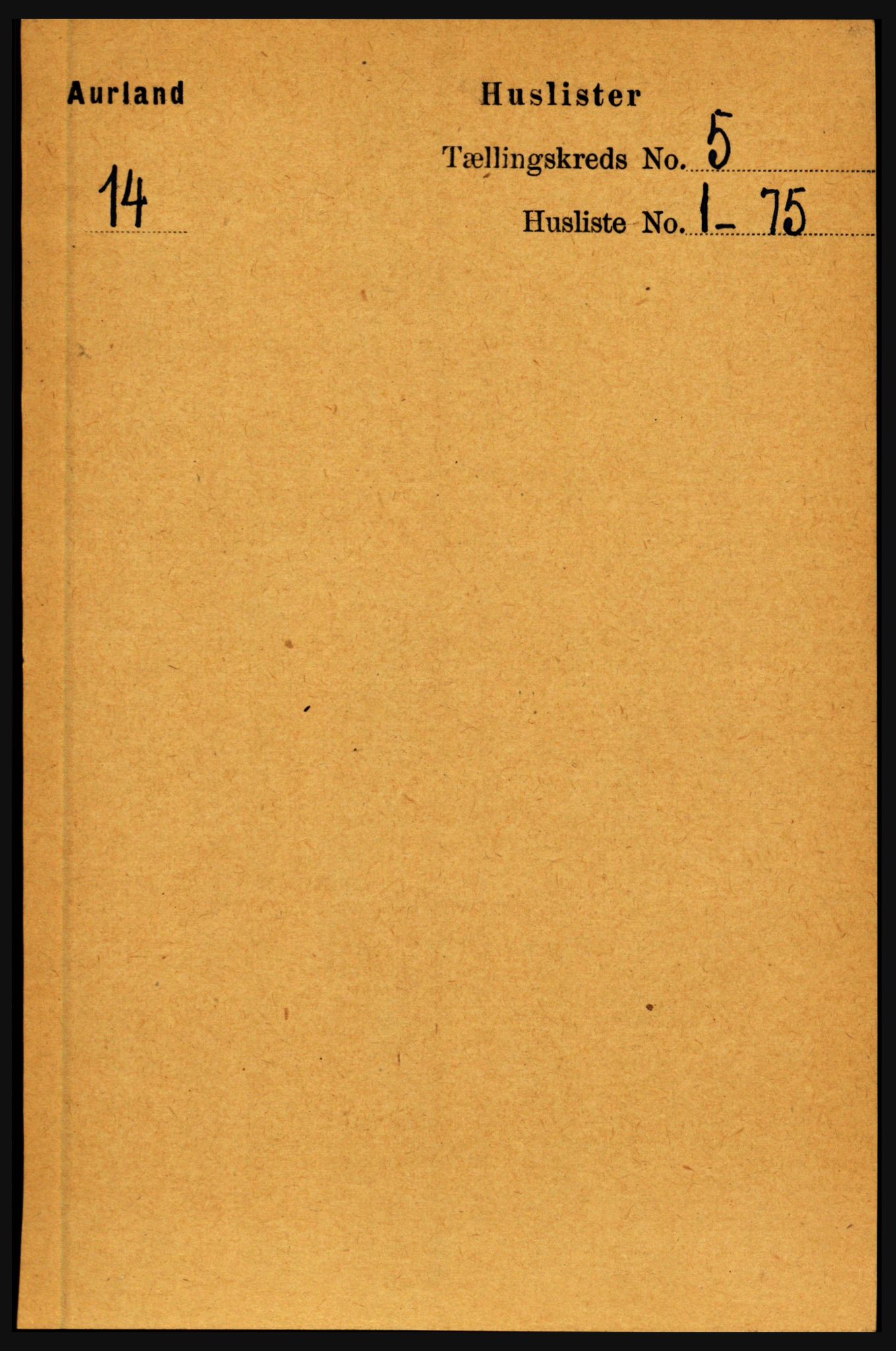 RA, 1891 census for 1421 Aurland, 1891, p. 1708