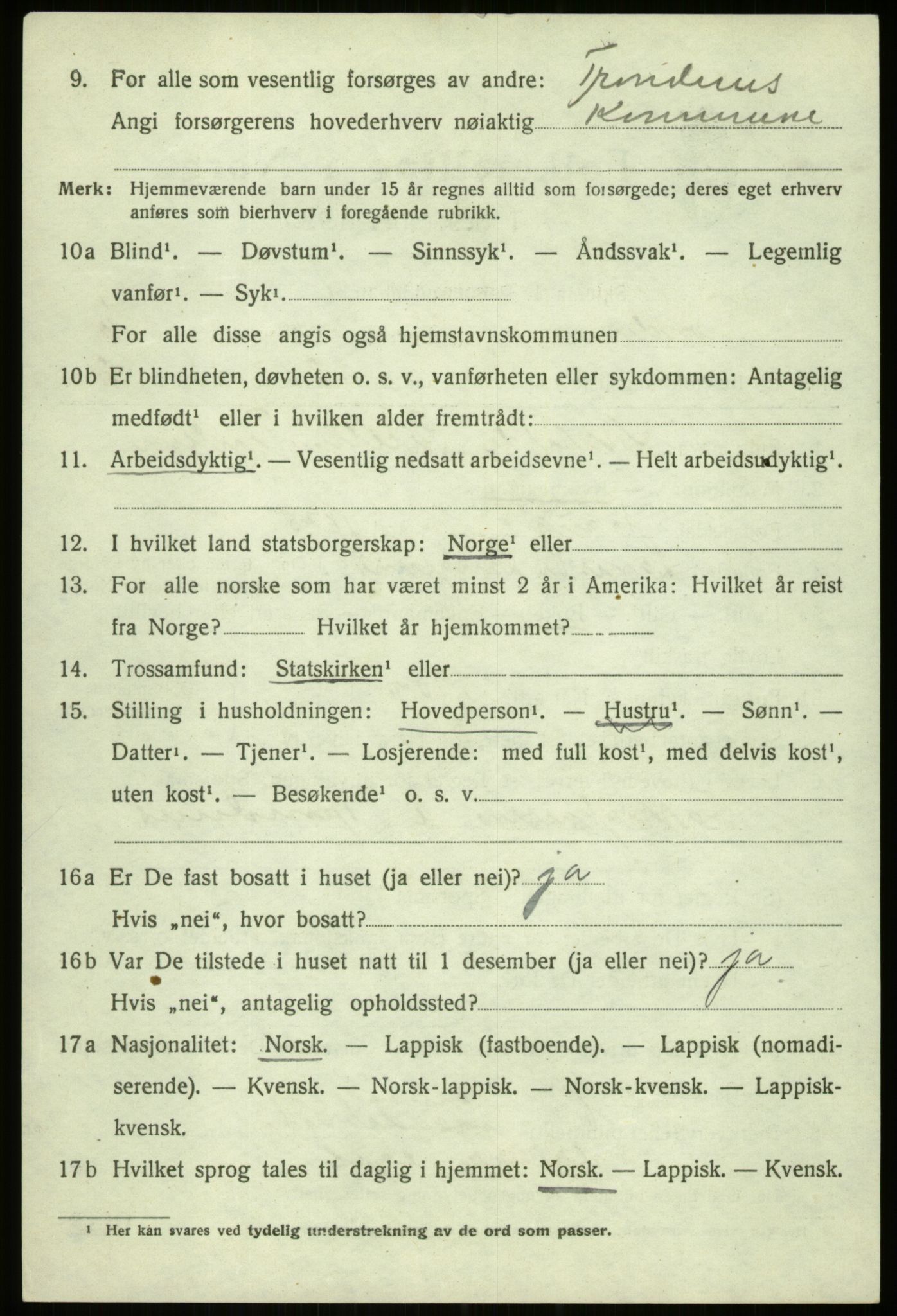 SATØ, 1920 census for Trondenes, 1920, p. 7994