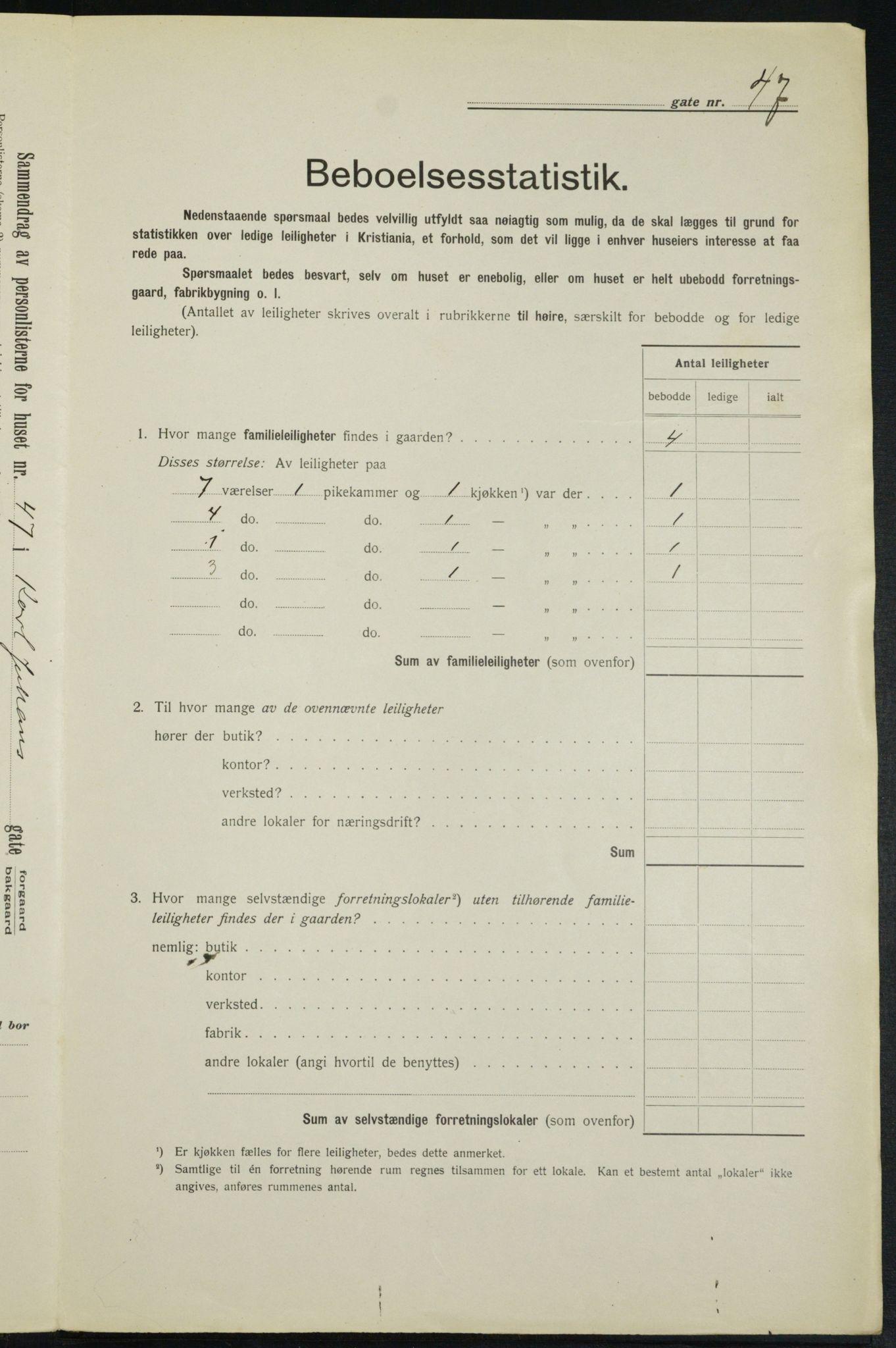 OBA, Municipal Census 1913 for Kristiania, 1913, p. 48664