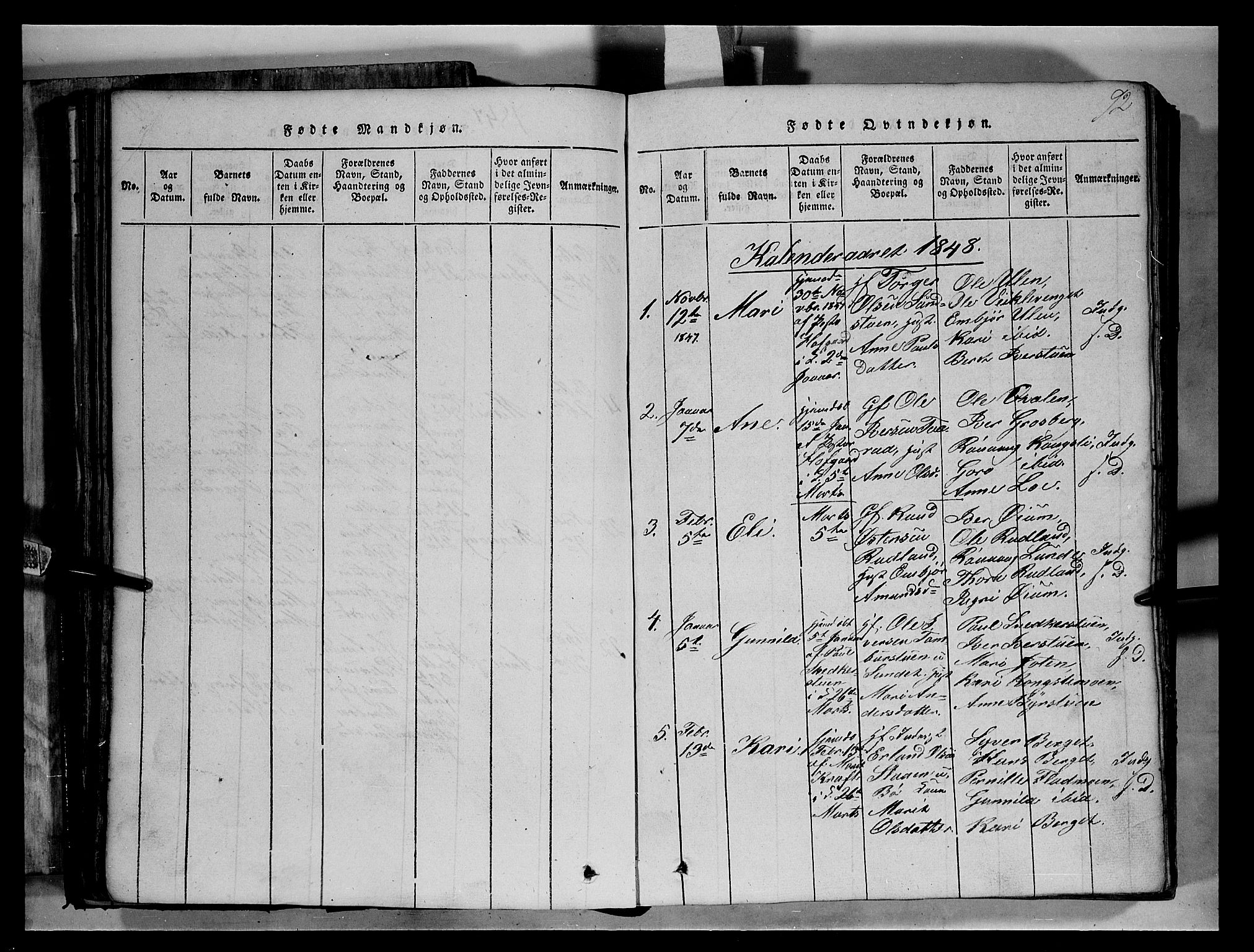 Fron prestekontor, SAH/PREST-078/H/Ha/Hab/L0004: Parish register (copy) no. 4, 1816-1850, p. 92