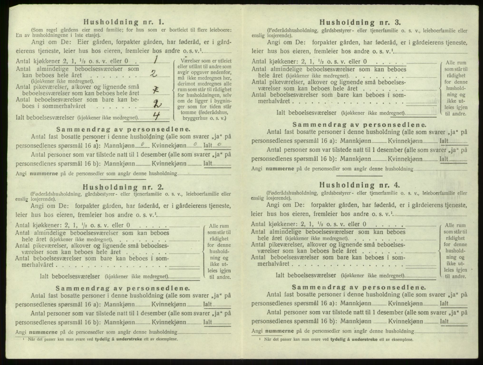 SAB, 1920 census for Hosanger, 1920, p. 485