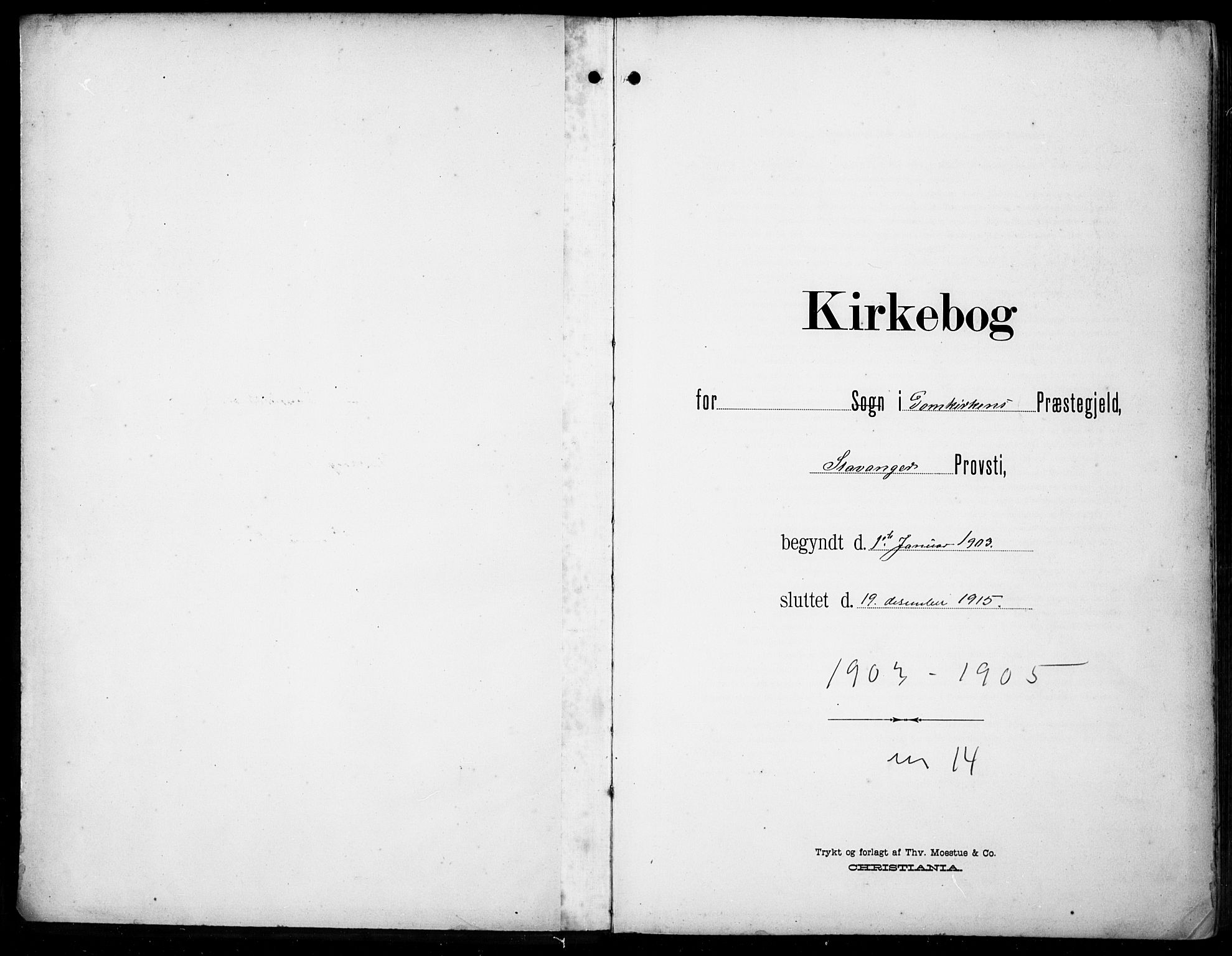 Domkirken sokneprestkontor, AV/SAST-A-101812/001/30/30BB/L0018: Parish register (copy) no. B 18, 1903-1915