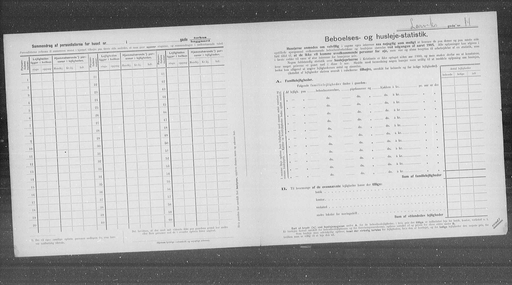 OBA, Municipal Census 1905 for Kristiania, 1905, p. 30020