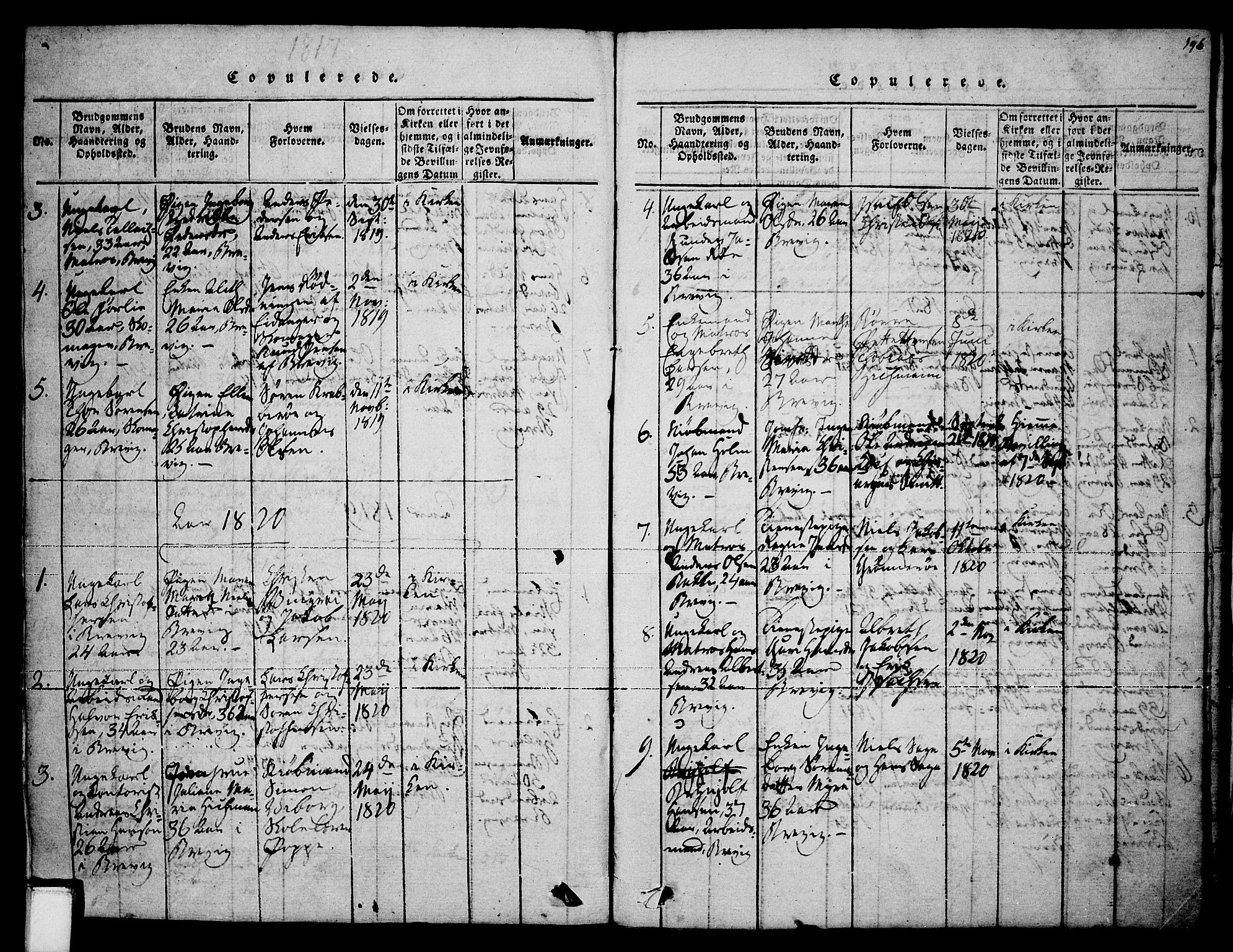 Brevik kirkebøker, AV/SAKO-A-255/F/Fa/L0004: Parish register (official) no. 4, 1814-1846, p. 196