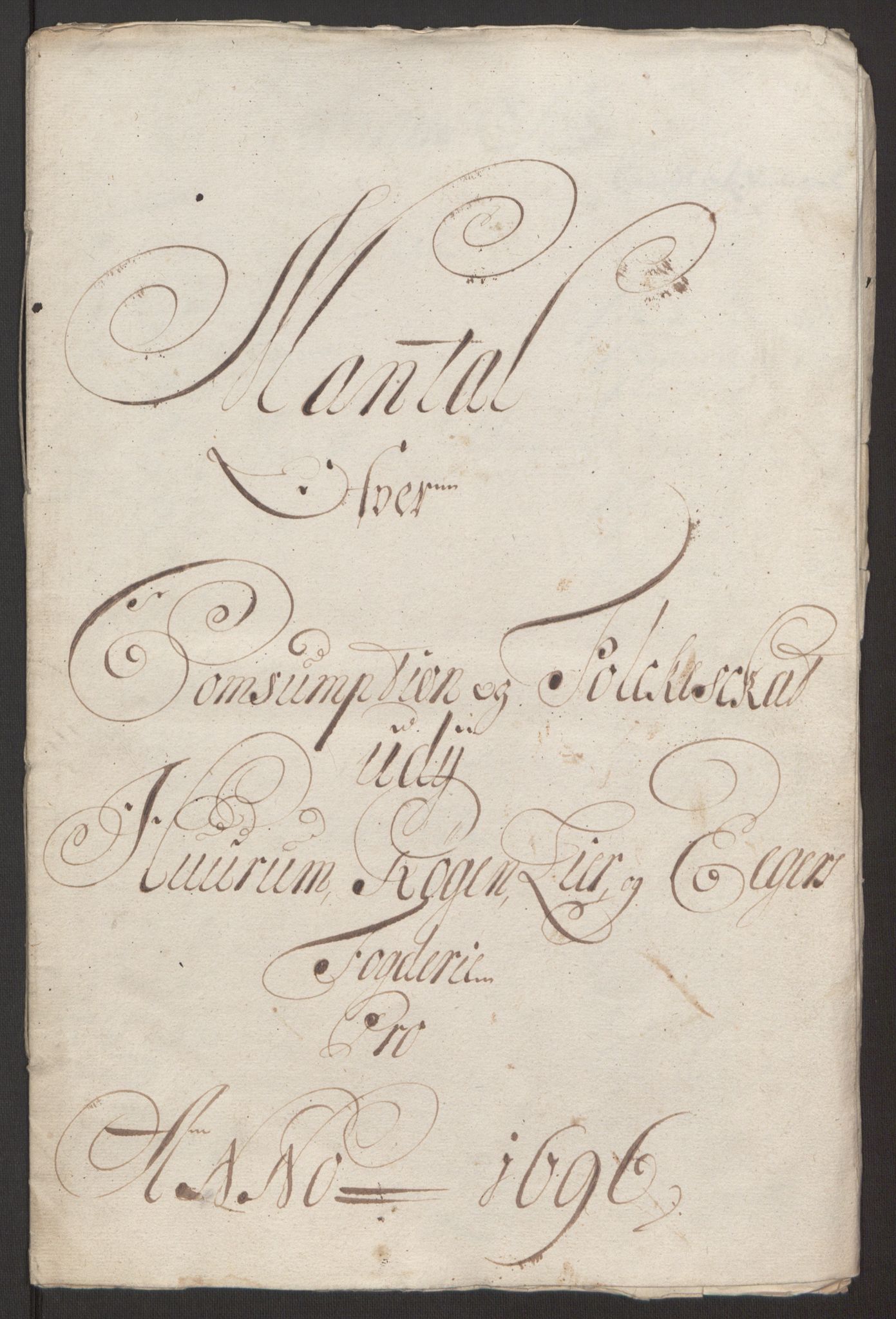 Rentekammeret inntil 1814, Reviderte regnskaper, Fogderegnskap, RA/EA-4092/R30/L1694: Fogderegnskap Hurum, Røyken, Eiker og Lier, 1694-1696, p. 425
