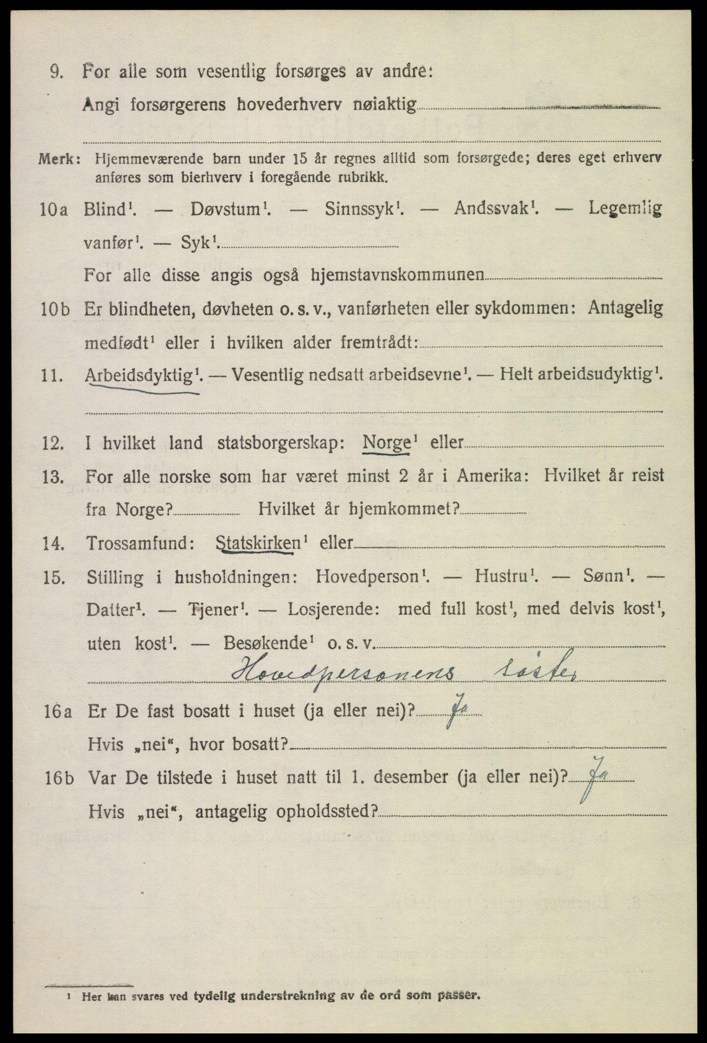 SAH, 1920 census for Biri, 1920, p. 5482