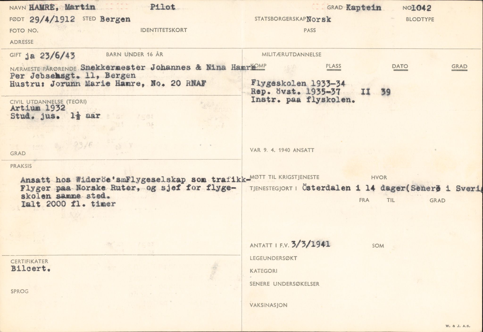 Forsvaret, Forsvarets overkommando/Luftforsvarsstaben, RA/RAFA-4079/P/Pa/L0029: Personellpapirer, 1912, p. 458