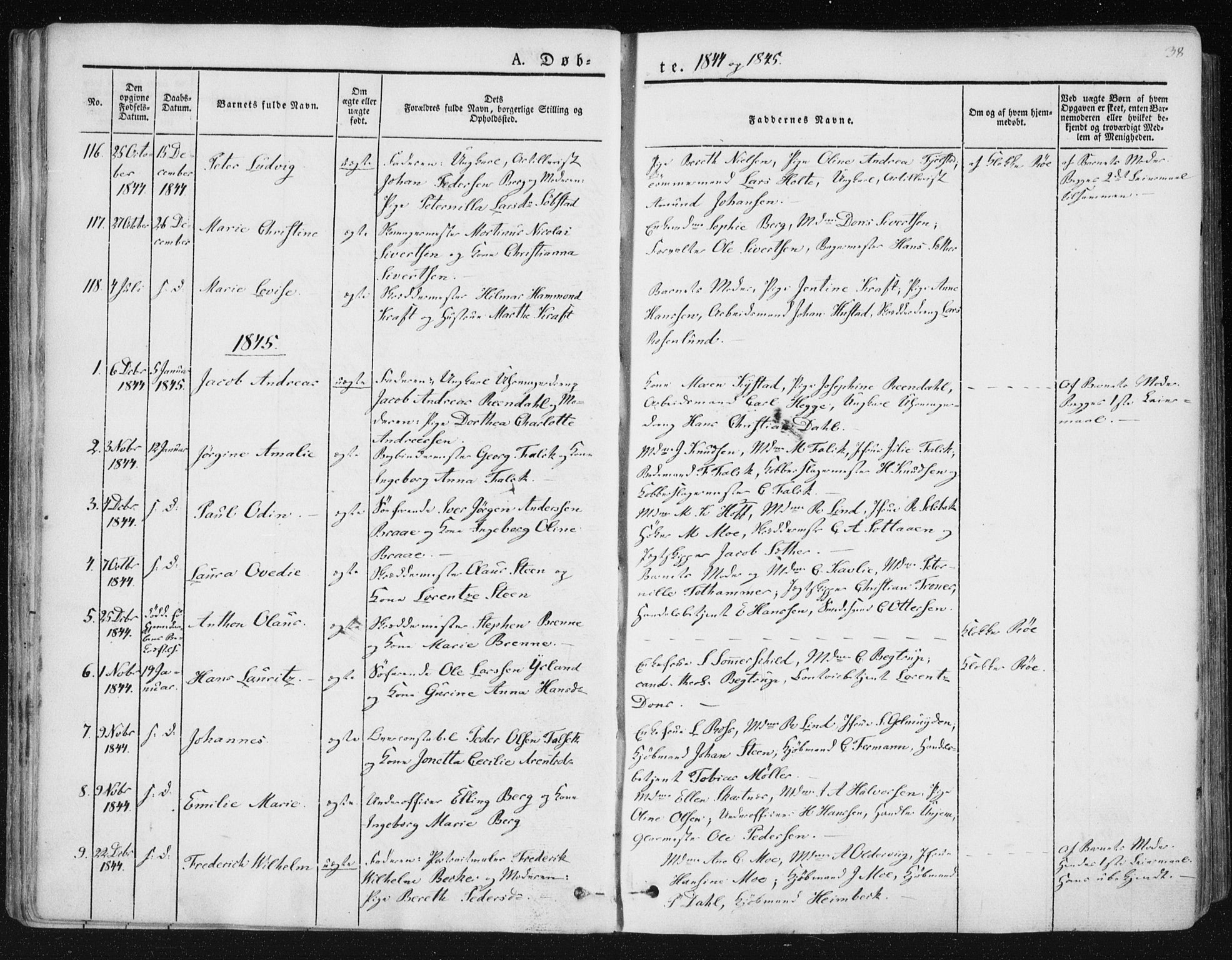 Ministerialprotokoller, klokkerbøker og fødselsregistre - Sør-Trøndelag, SAT/A-1456/602/L0110: Parish register (official) no. 602A08, 1840-1854, p. 38