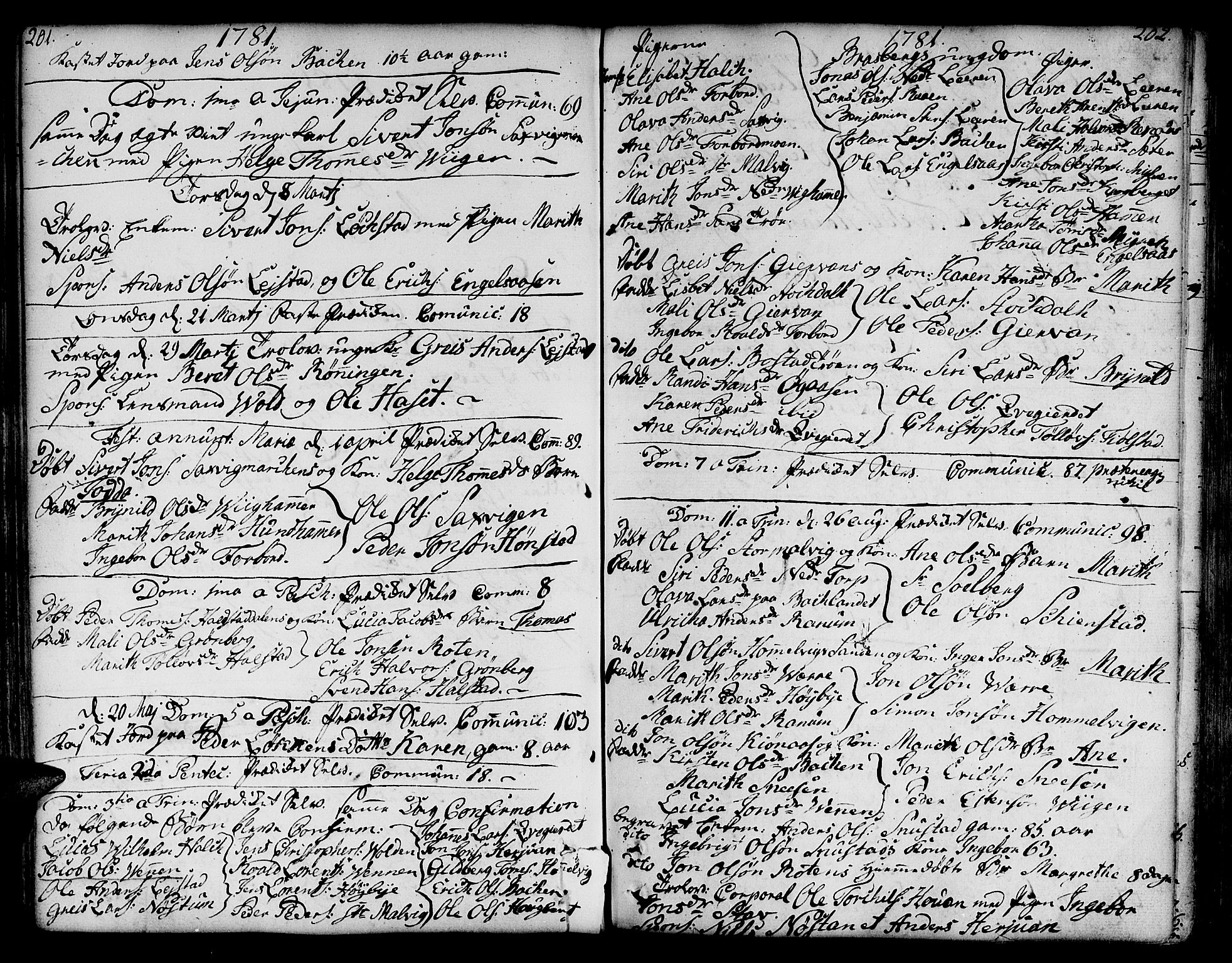 Ministerialprotokoller, klokkerbøker og fødselsregistre - Sør-Trøndelag, SAT/A-1456/606/L0281: Parish register (official) no. 606A02 /2, 1781-1817, p. 201-202