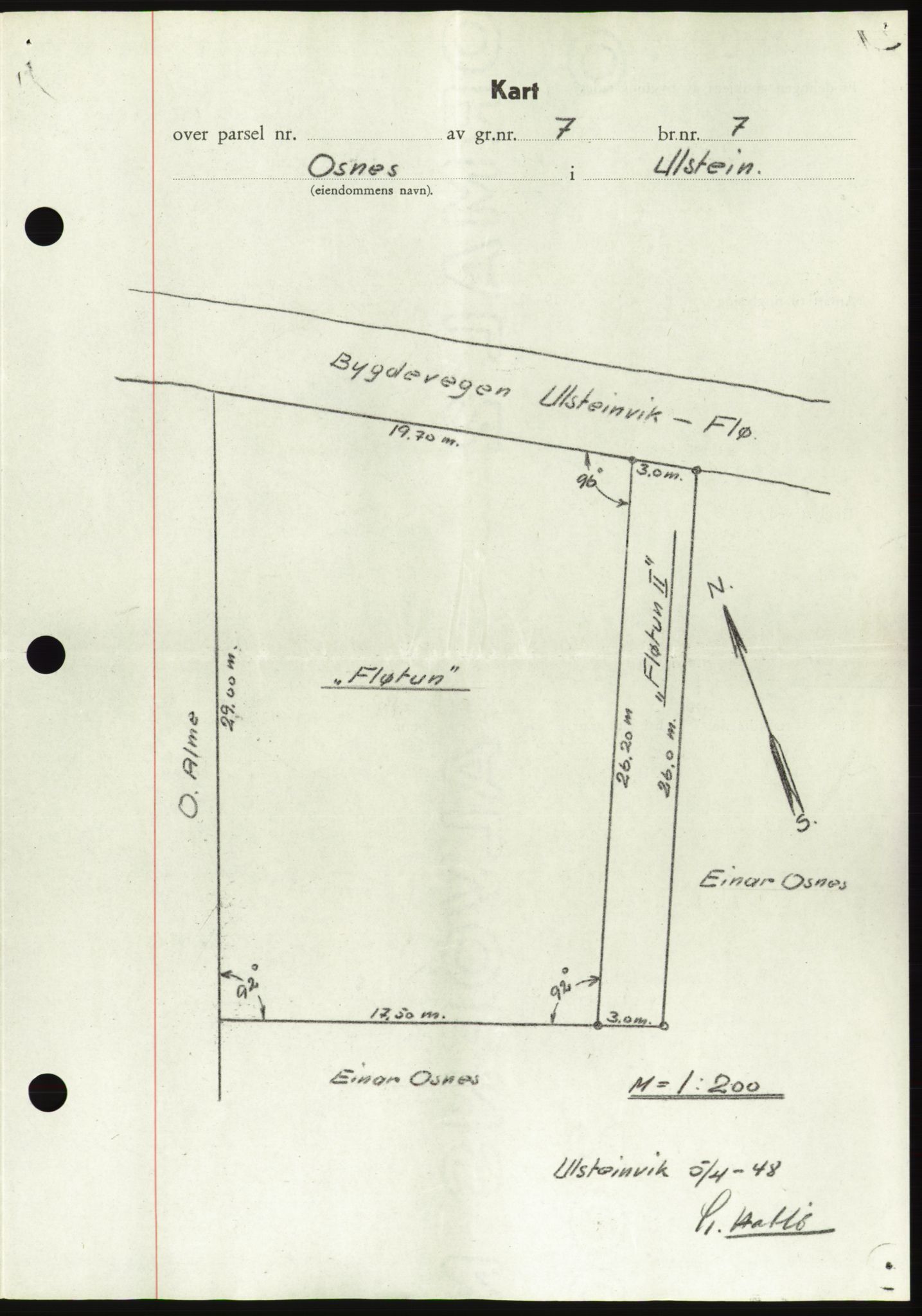 Søre Sunnmøre sorenskriveri, AV/SAT-A-4122/1/2/2C/L0082: Mortgage book no. 8A, 1948-1948, Diary no: : 496/1948