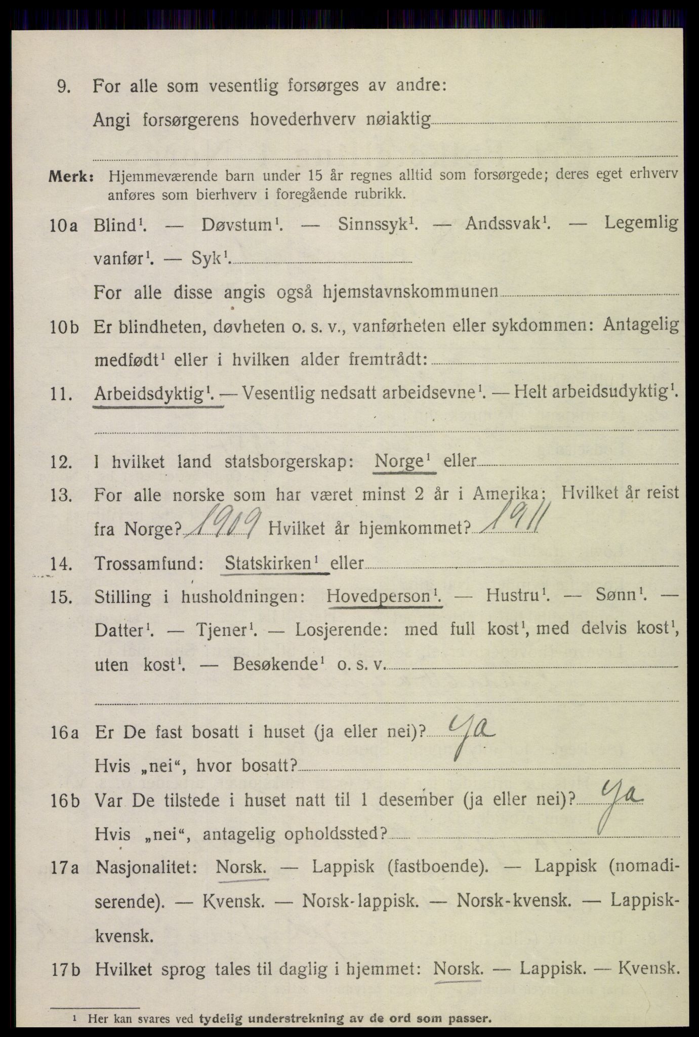 SAT, 1920 census for Egge, 1920, p. 1053