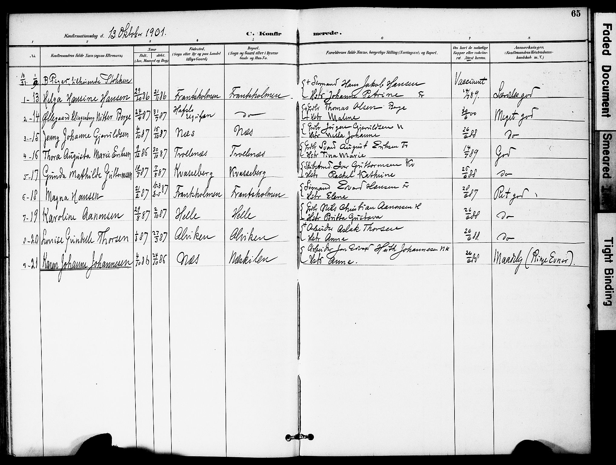 Austre Moland sokneprestkontor, AV/SAK-1111-0001/F/Fa/Fab/L0002: Parish register (official) no. A 2, 1894-1919, p. 66