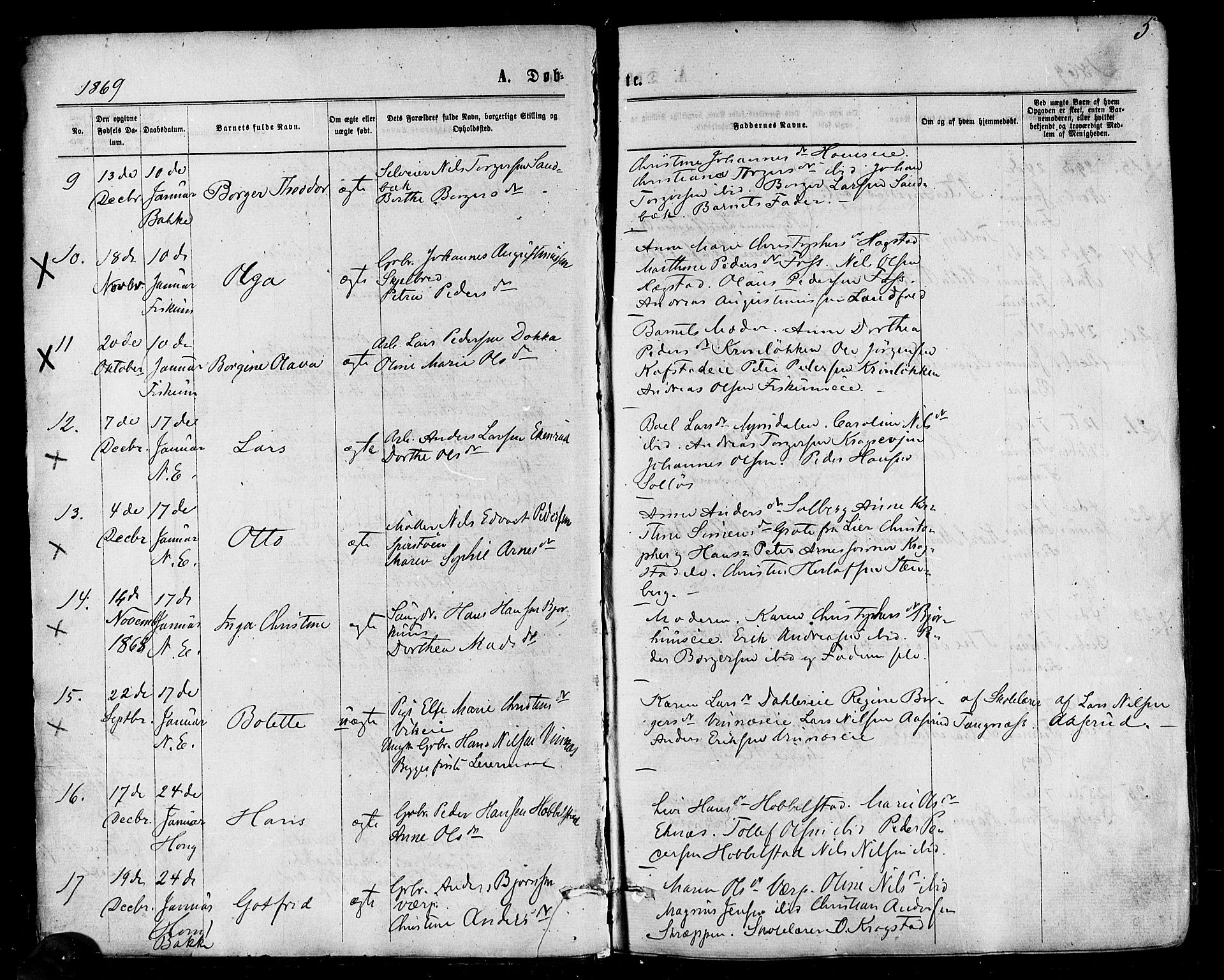 Eiker kirkebøker, AV/SAKO-A-4/F/Fa/L0017: Parish register (official) no. I 17, 1869-1877, p. 5