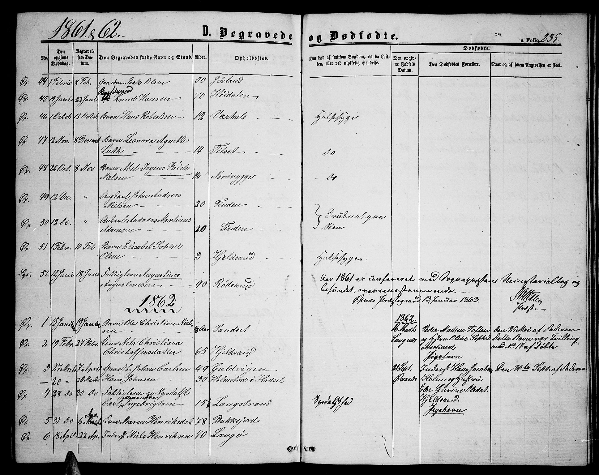 Ministerialprotokoller, klokkerbøker og fødselsregistre - Nordland, AV/SAT-A-1459/893/L1347: Parish register (copy) no. 893C02, 1858-1866, p. 235