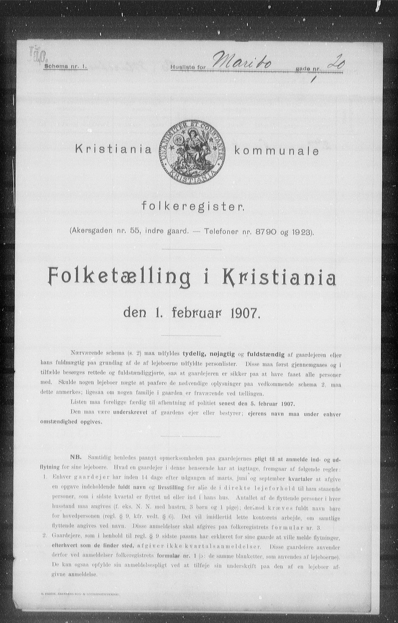 OBA, Municipal Census 1907 for Kristiania, 1907, p. 30891