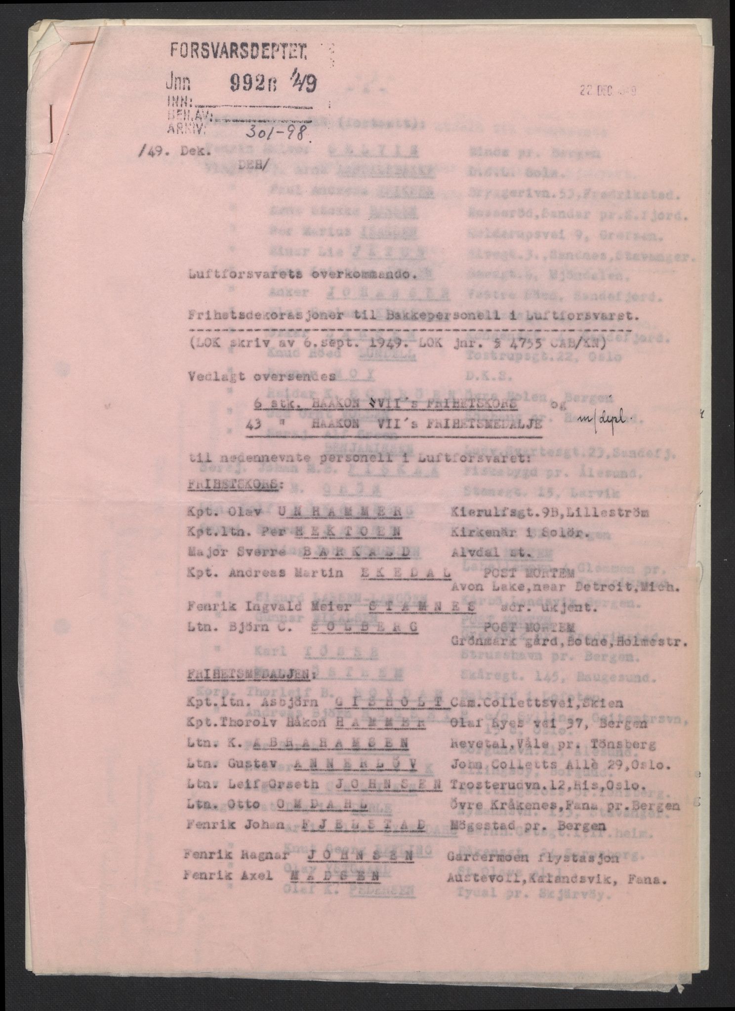 Forsvarsdepartementet, arkivet 1940-1945, RA/RAFA-2062, 1940-1945, p. 544