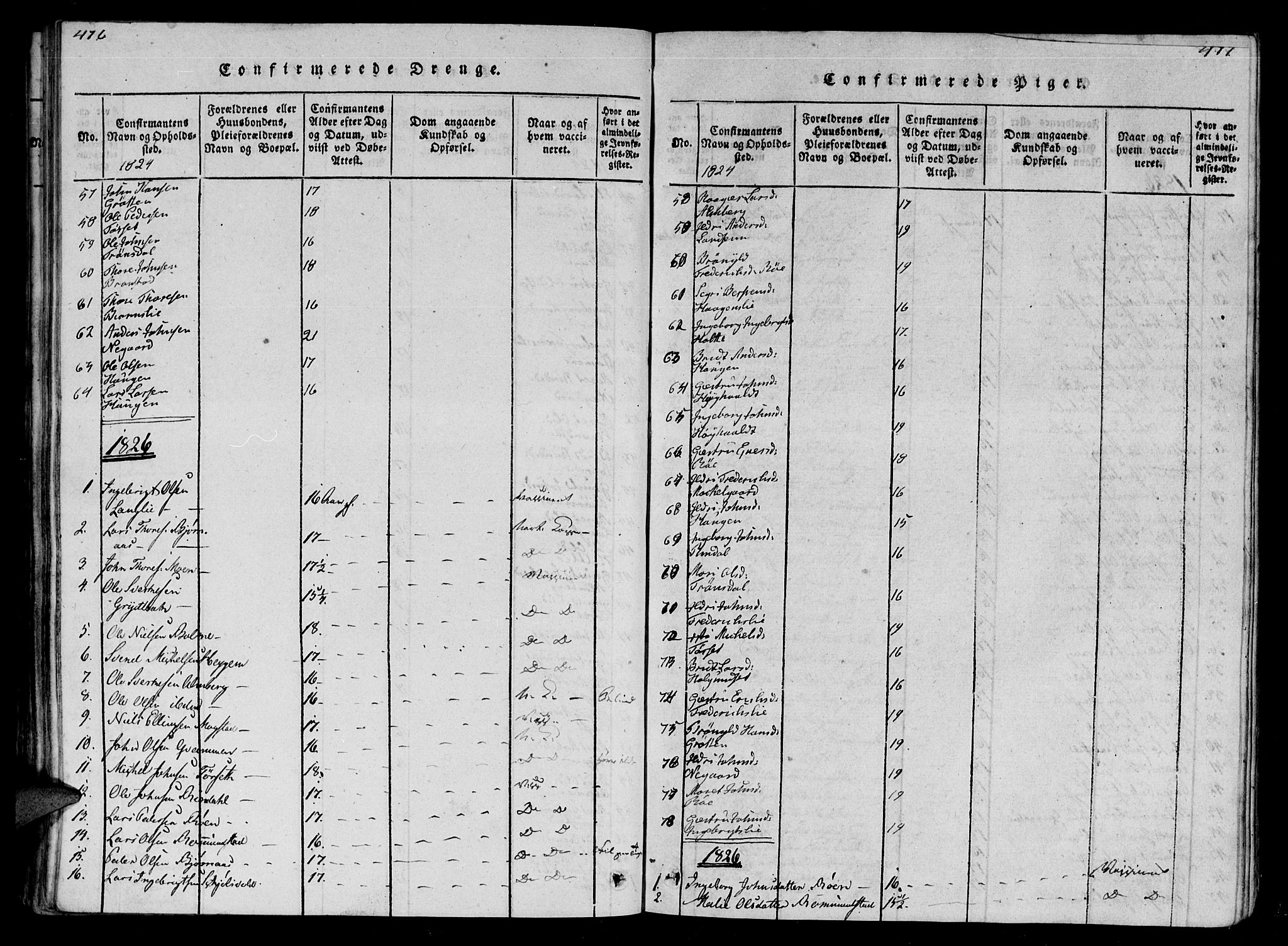 Ministerialprotokoller, klokkerbøker og fødselsregistre - Møre og Romsdal, AV/SAT-A-1454/595/L1050: Parish register (copy) no. 595C02, 1819-1834, p. 476-477