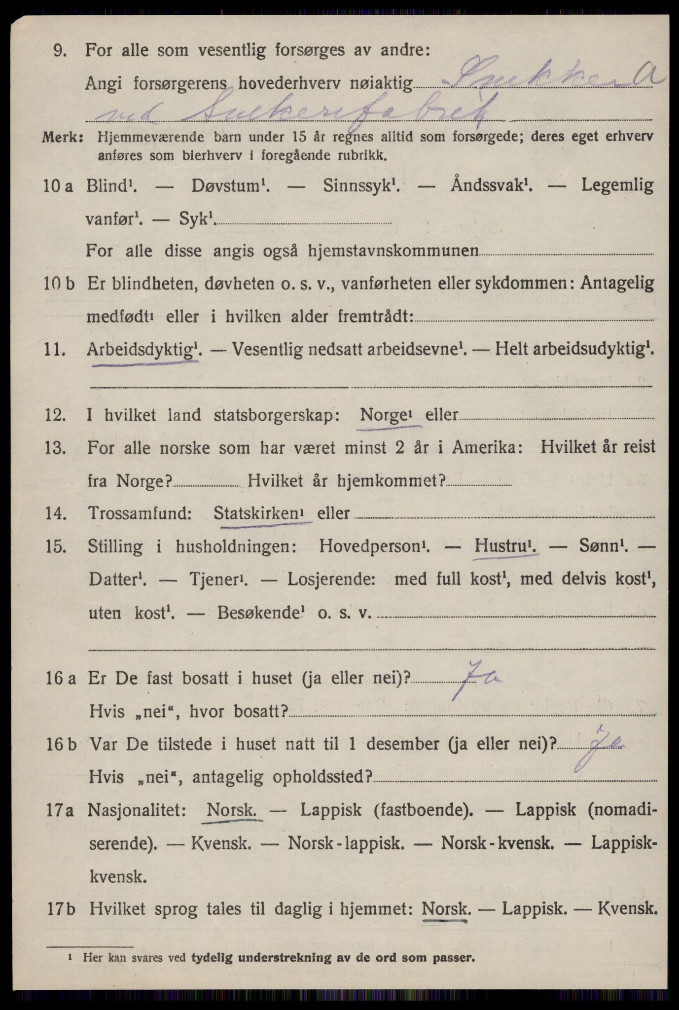 SAT, 1920 census for Orkanger, 1920, p. 4286