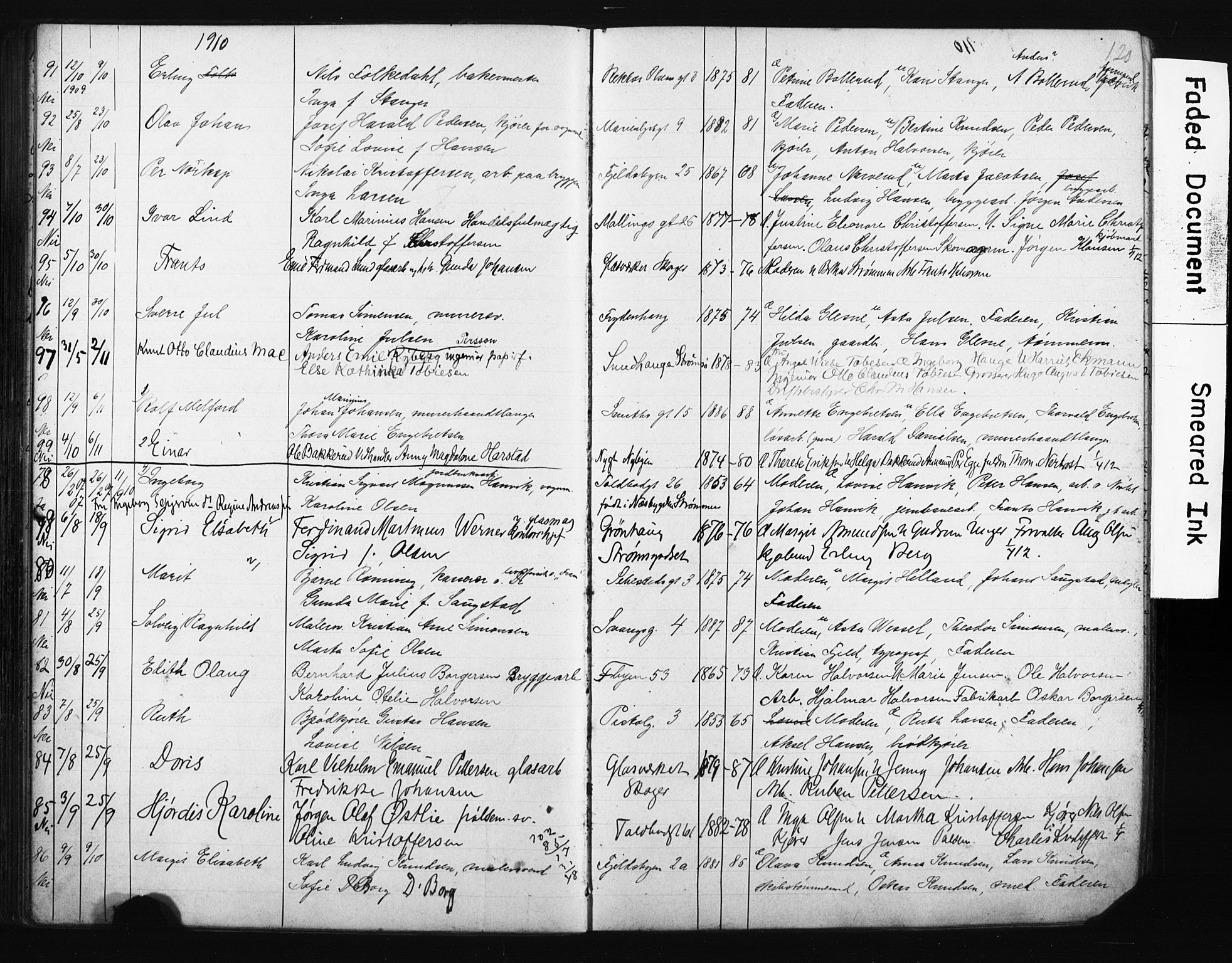 Strømsø kirkebøker, AV/SAKO-A-246/Y/Ya/L0006: Parish register draft no. I 6, 1903-1915, p. 120