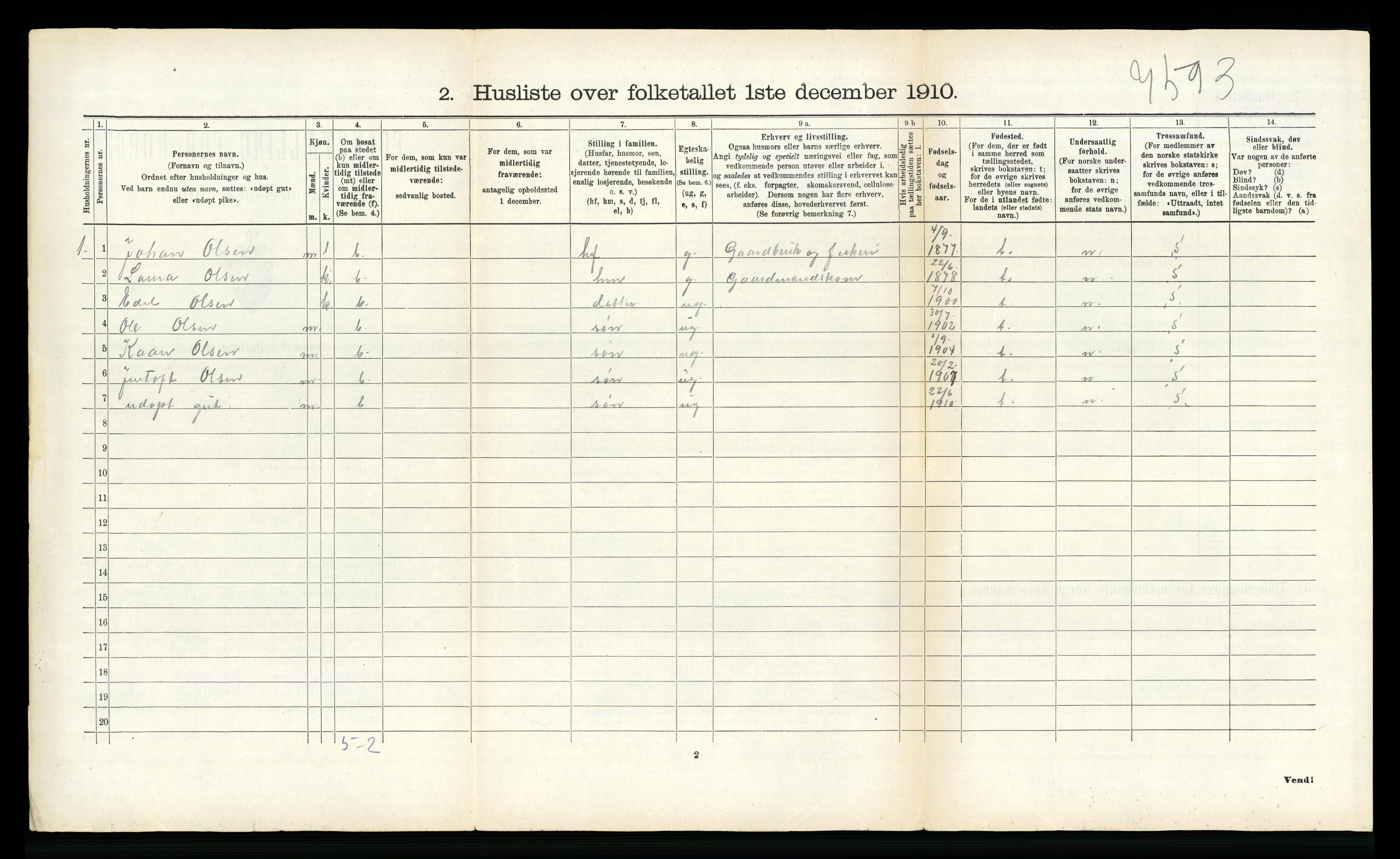 RA, 1910 census for Hadsel, 1910, p. 1072