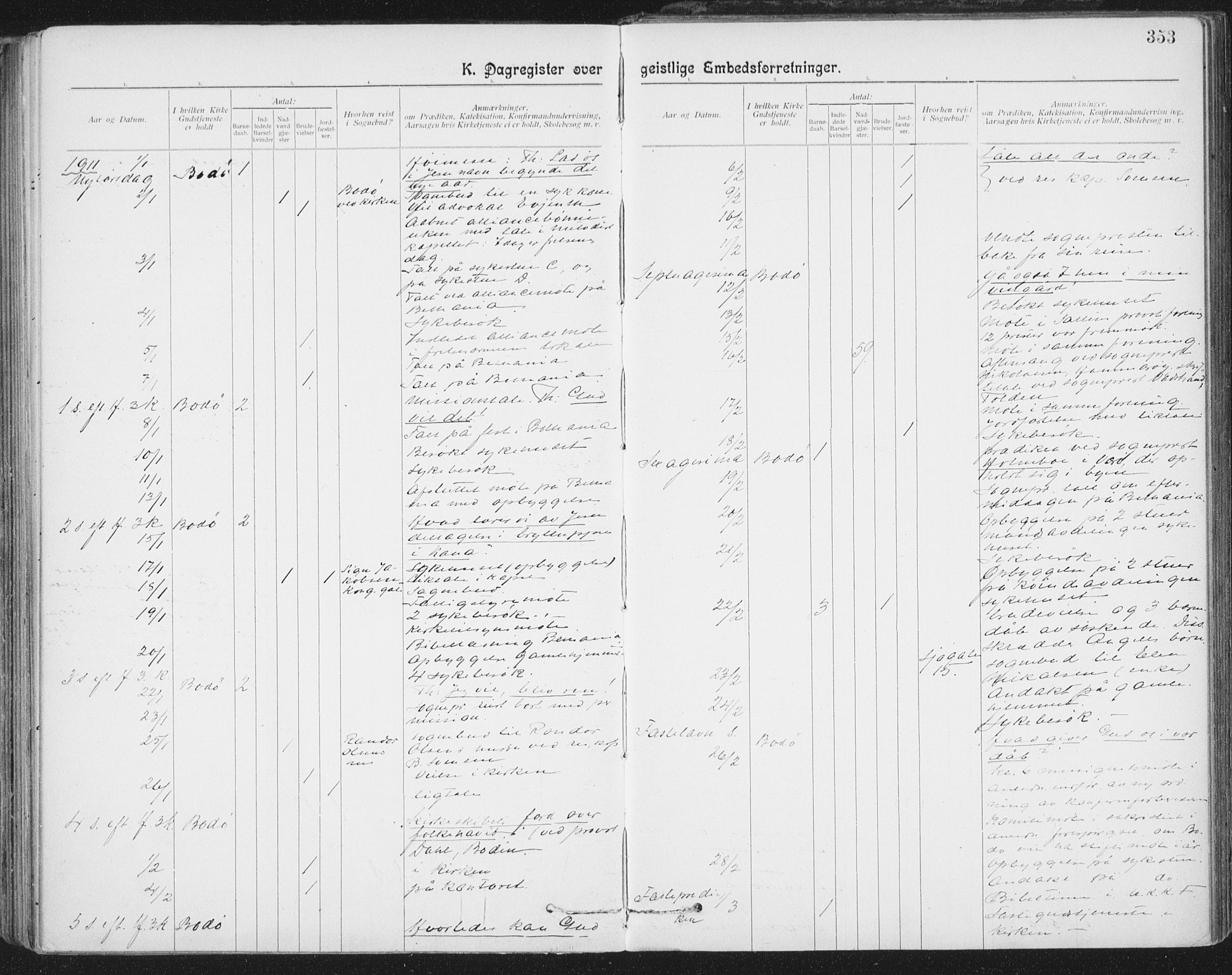 Ministerialprotokoller, klokkerbøker og fødselsregistre - Nordland, SAT/A-1459/801/L0012: Parish register (official) no. 801A12, 1900-1916, p. 353