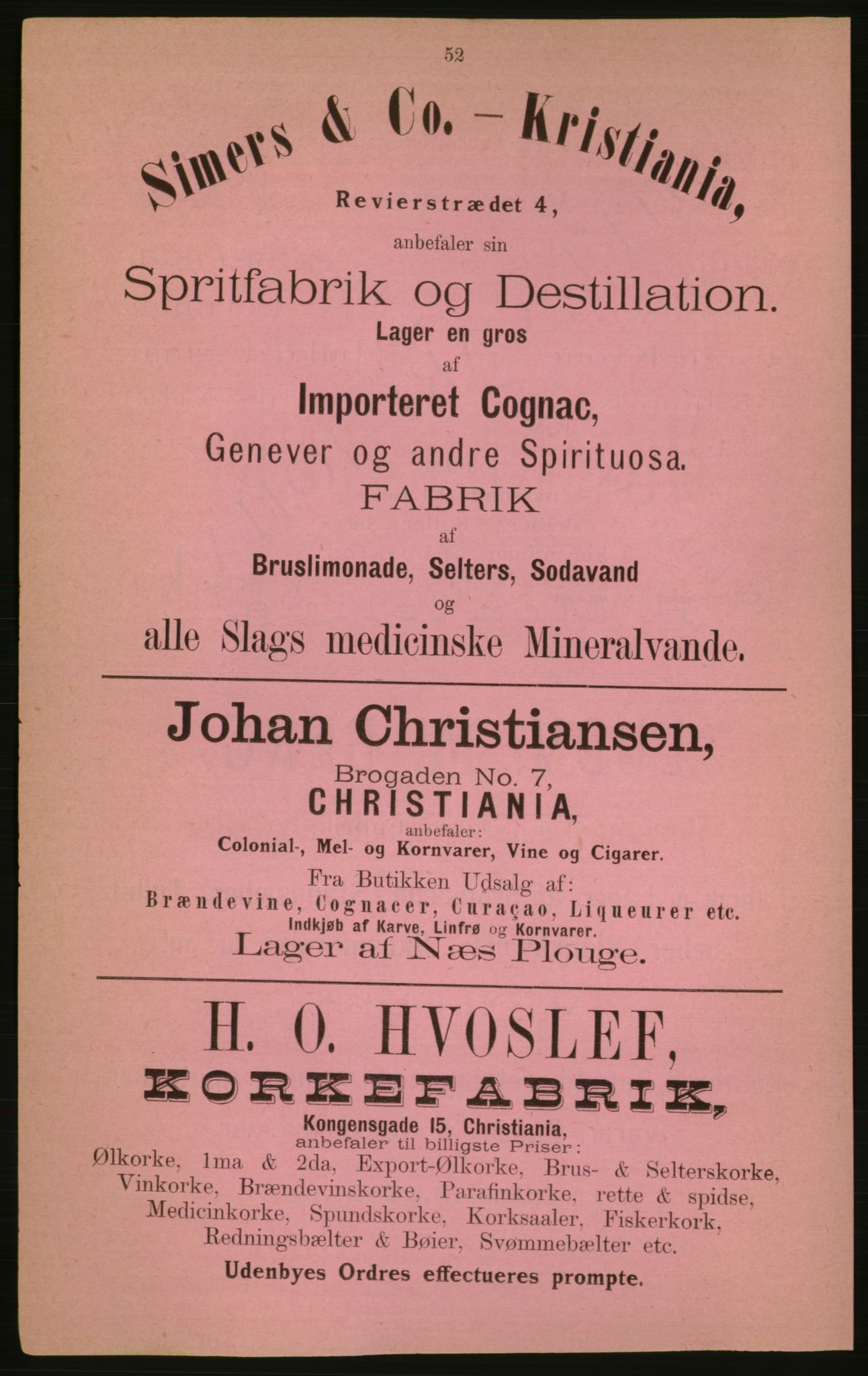 Kristiania/Oslo adressebok, PUBL/-, 1882, p. 52