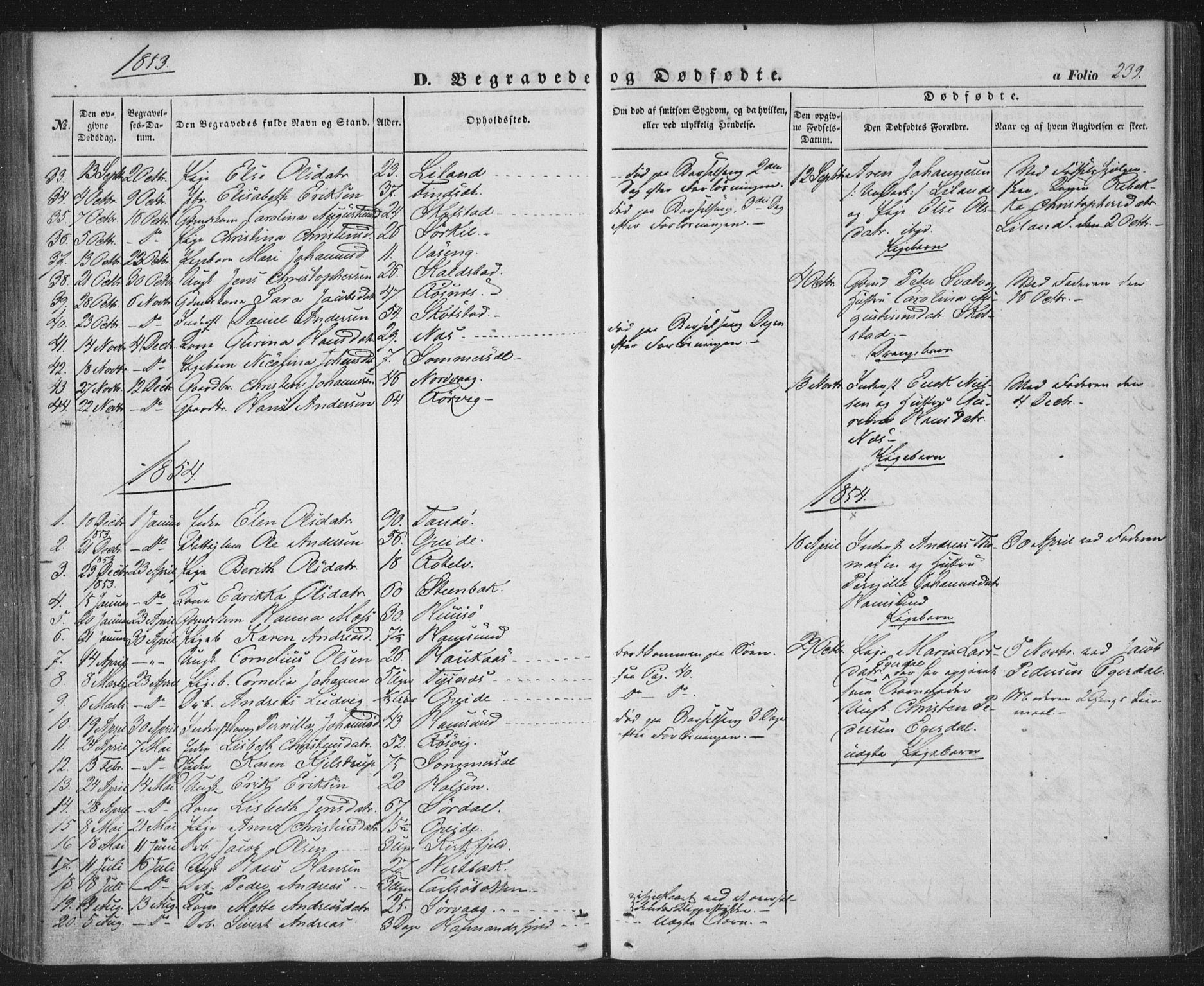 Ministerialprotokoller, klokkerbøker og fødselsregistre - Nordland, SAT/A-1459/859/L0844: Parish register (official) no. 859A04, 1849-1862, p. 239