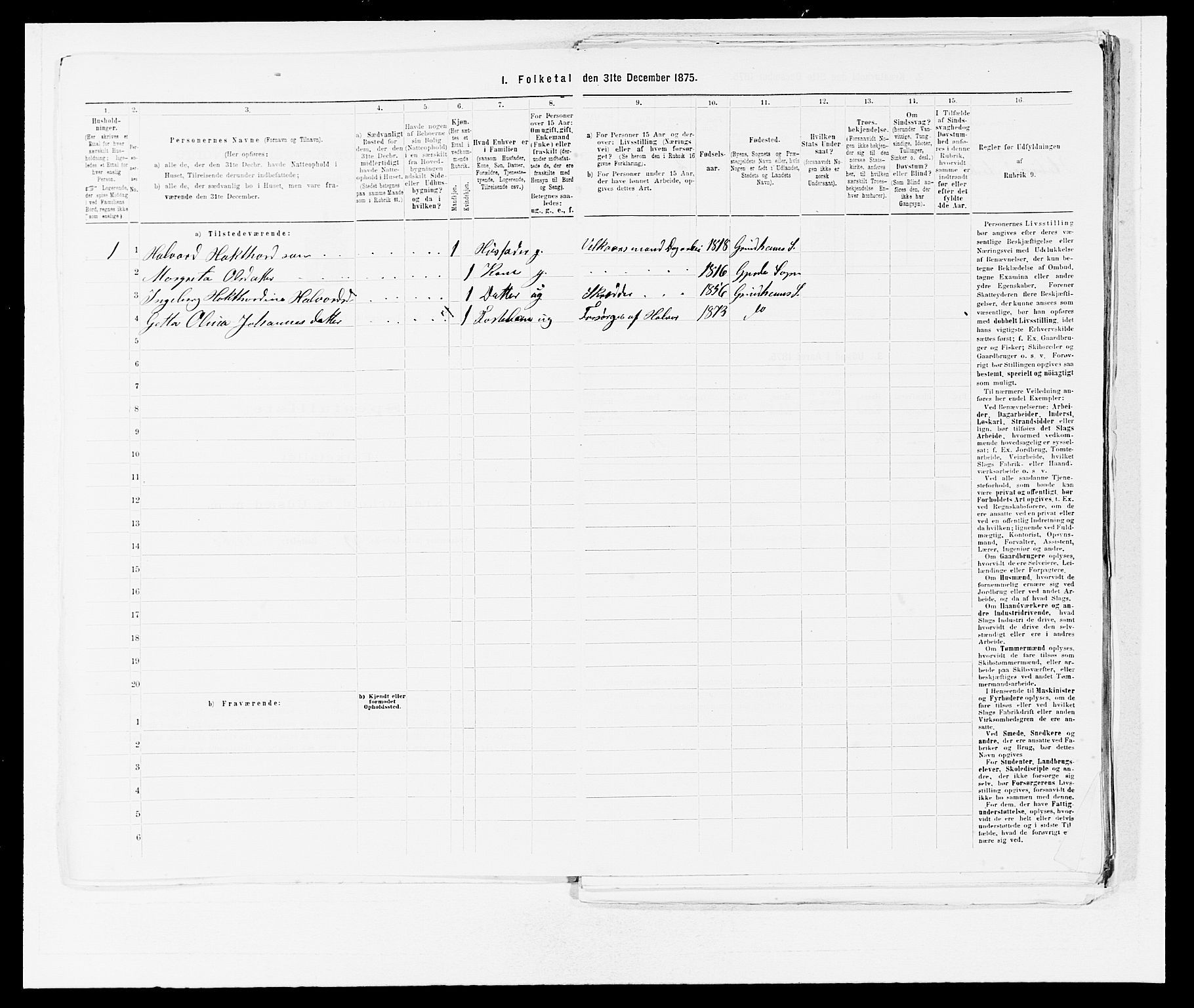 SAB, 1875 census for 1211P Etne, 1875, p. 521