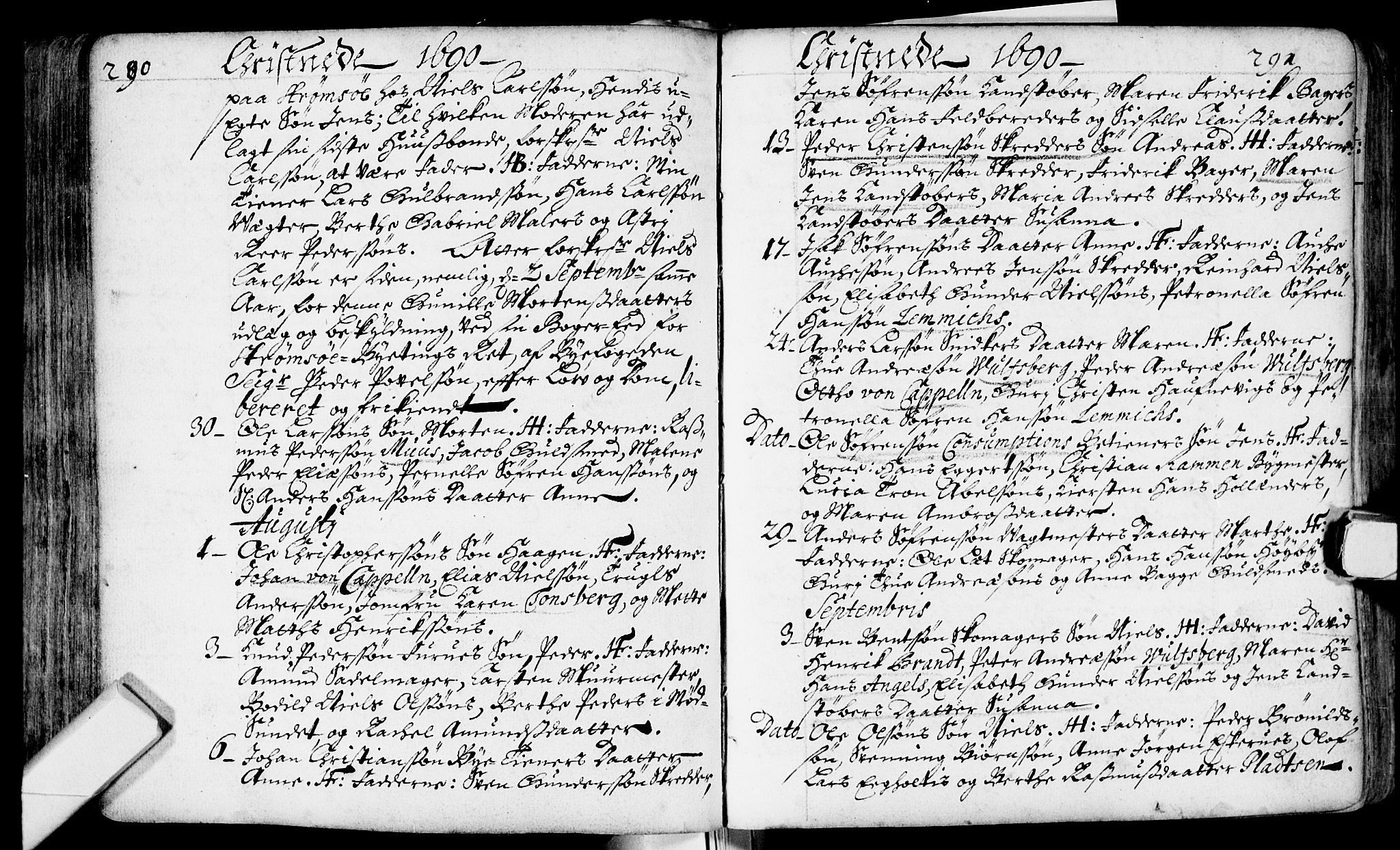 Bragernes kirkebøker, AV/SAKO-A-6/F/Fa/L0002: Parish register (official) no. I 2, 1680-1705, p. 290-291