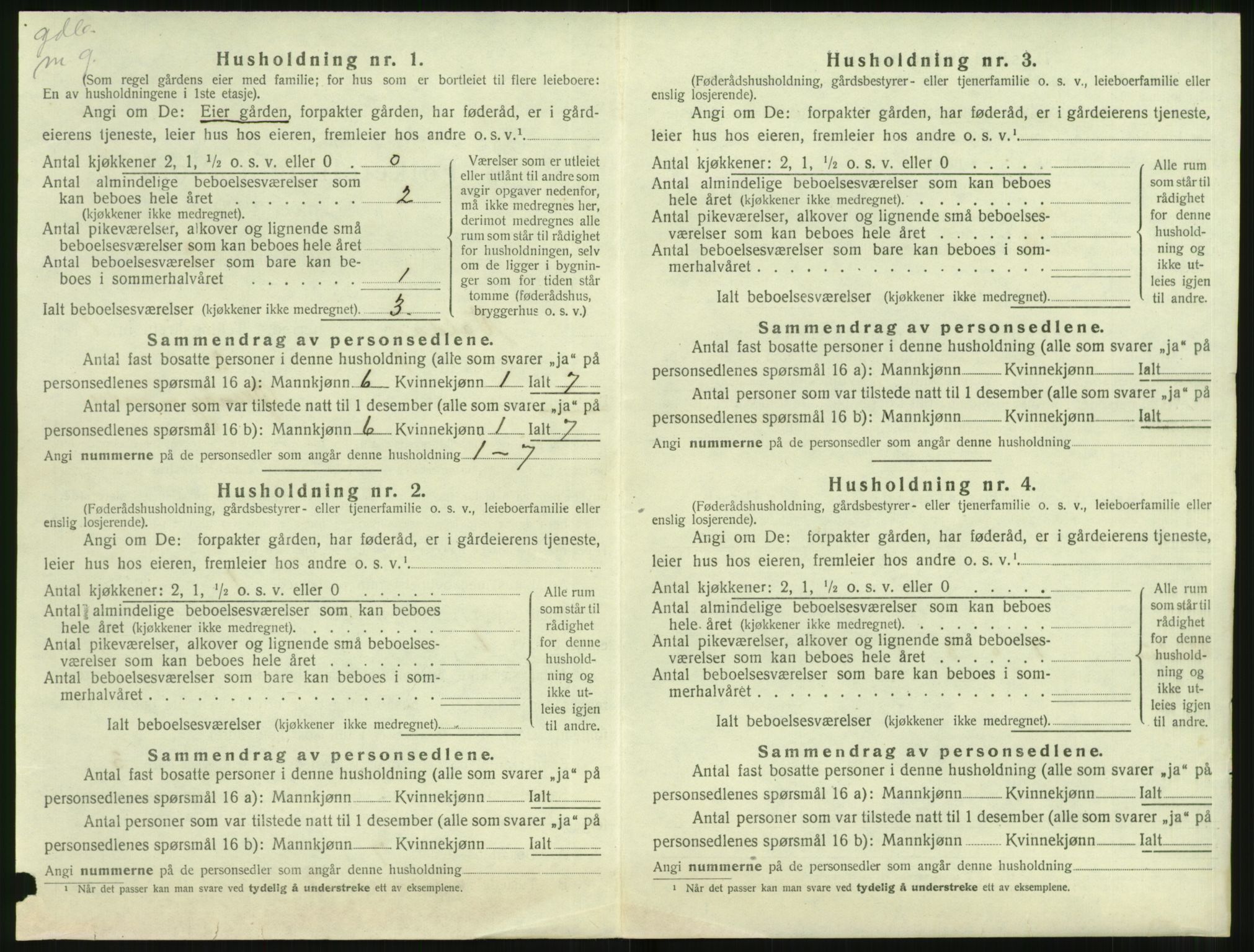 SAT, 1920 census for Volda, 1920, p. 103