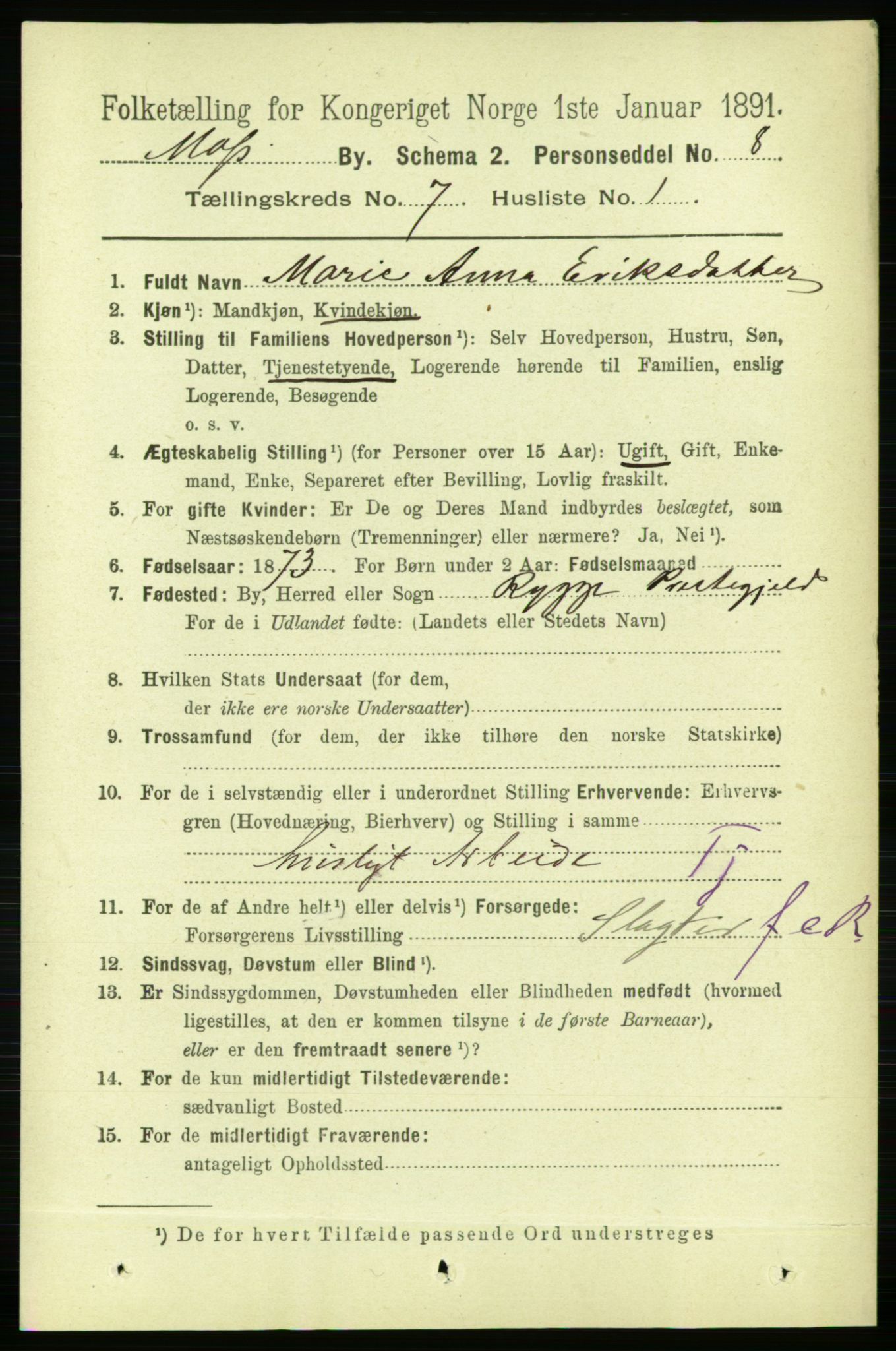 RA, 1891 census for 0104 Moss, 1891, p. 3559