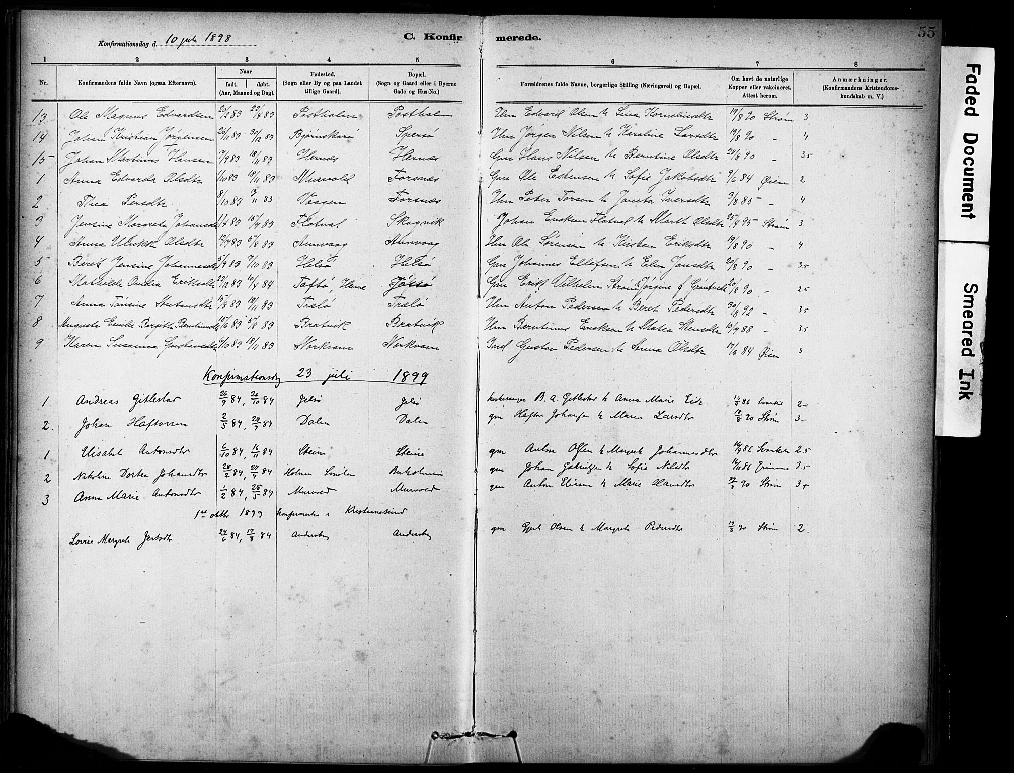 Ministerialprotokoller, klokkerbøker og fødselsregistre - Sør-Trøndelag, SAT/A-1456/635/L0551: Parish register (official) no. 635A01, 1882-1899, p. 55