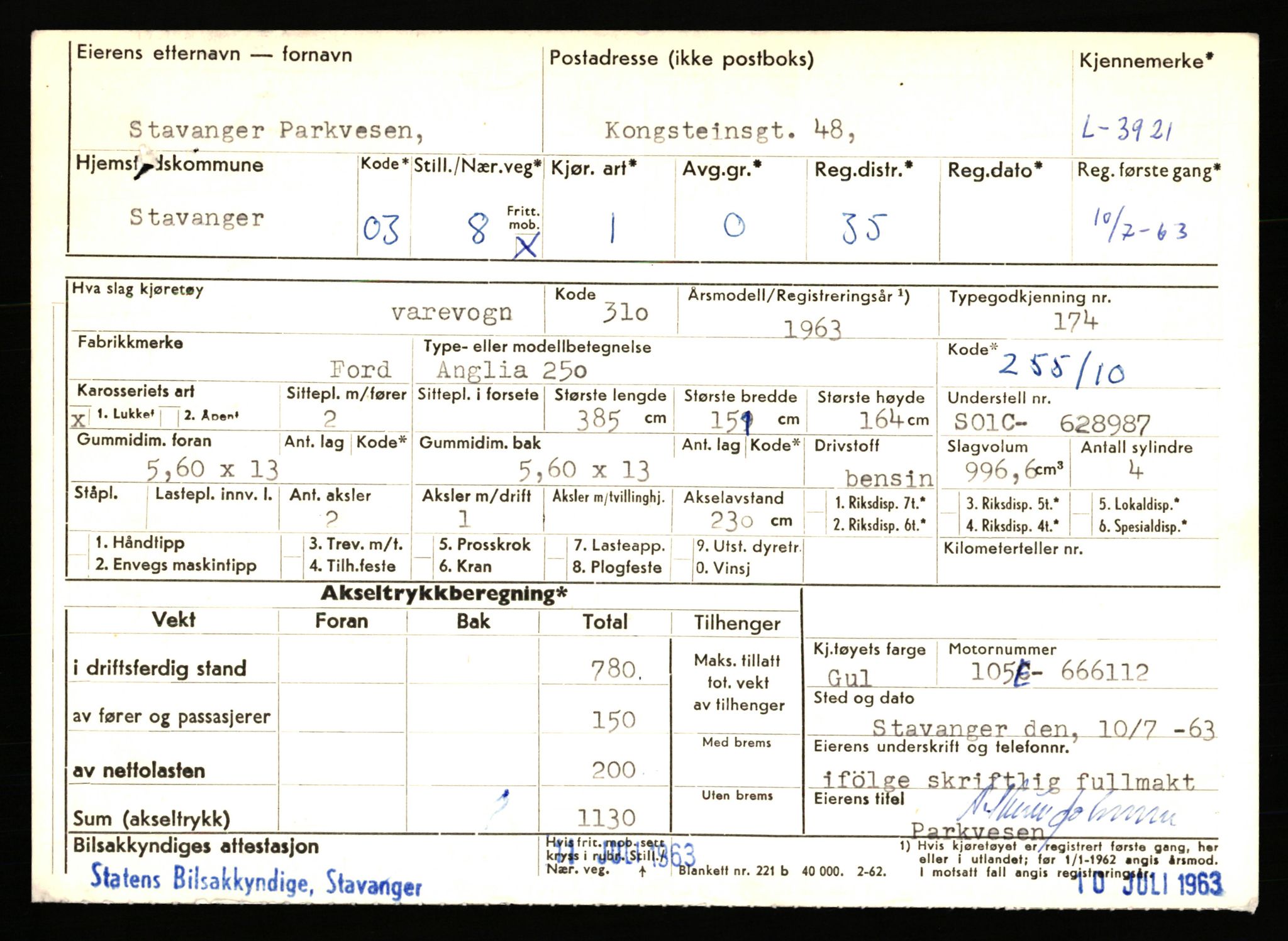 Stavanger trafikkstasjon, AV/SAST-A-101942/0/F/L0011: L-3700 - L-4199, 1930-1971, p. 1275
