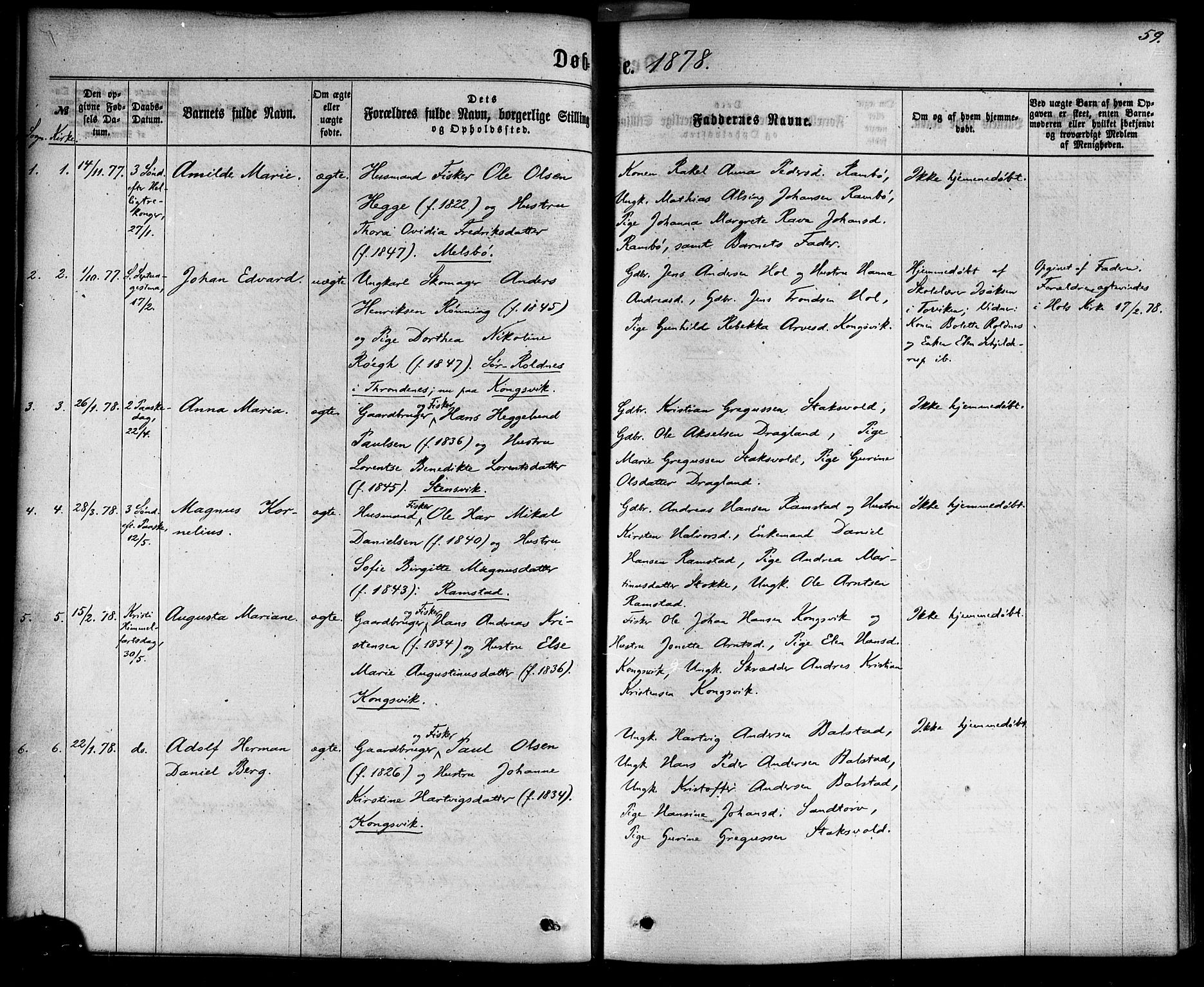 Ministerialprotokoller, klokkerbøker og fødselsregistre - Nordland, AV/SAT-A-1459/865/L0923: Parish register (official) no. 865A01, 1864-1884, p. 59