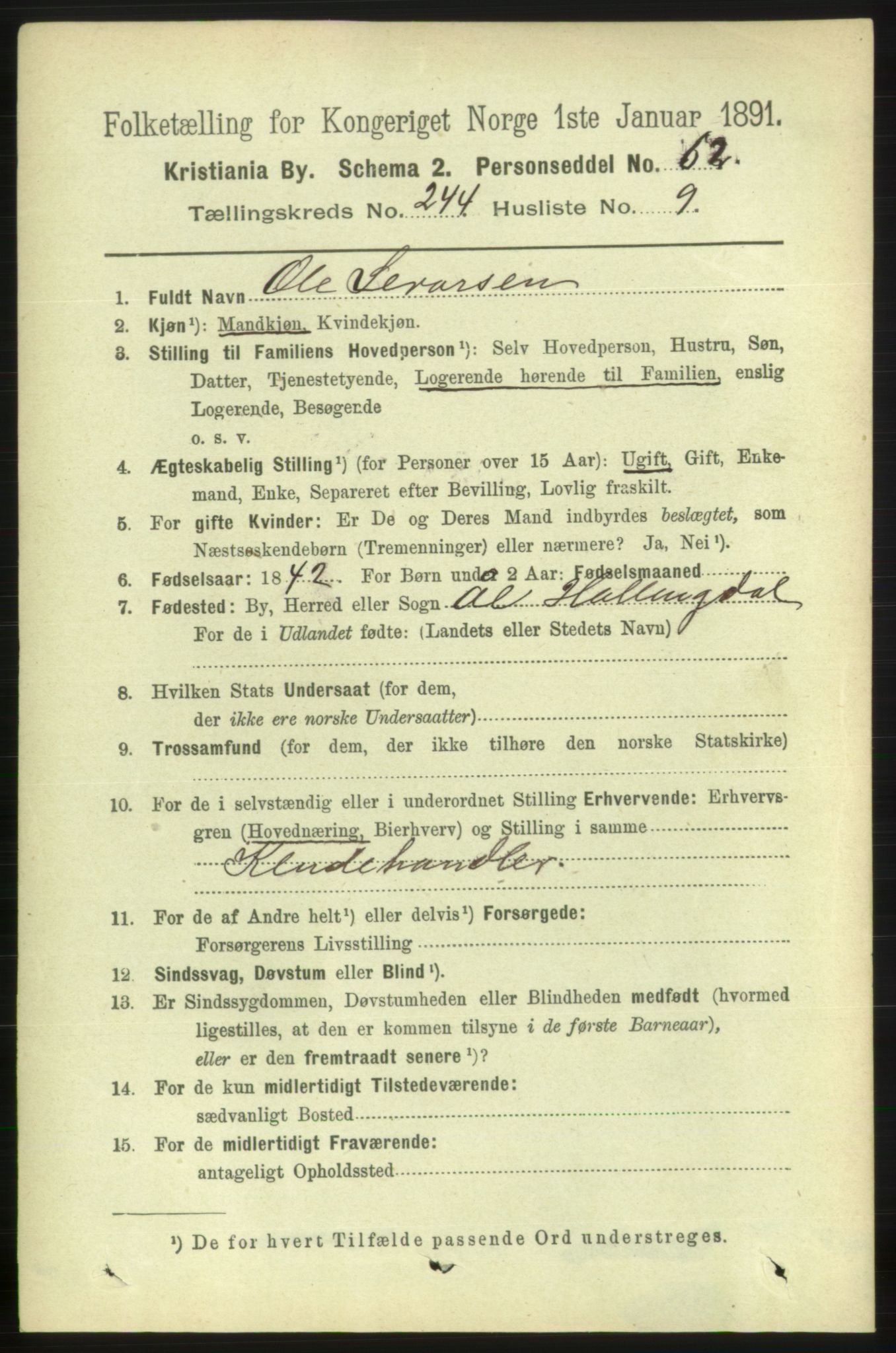 RA, 1891 census for 0301 Kristiania, 1891, p. 148749