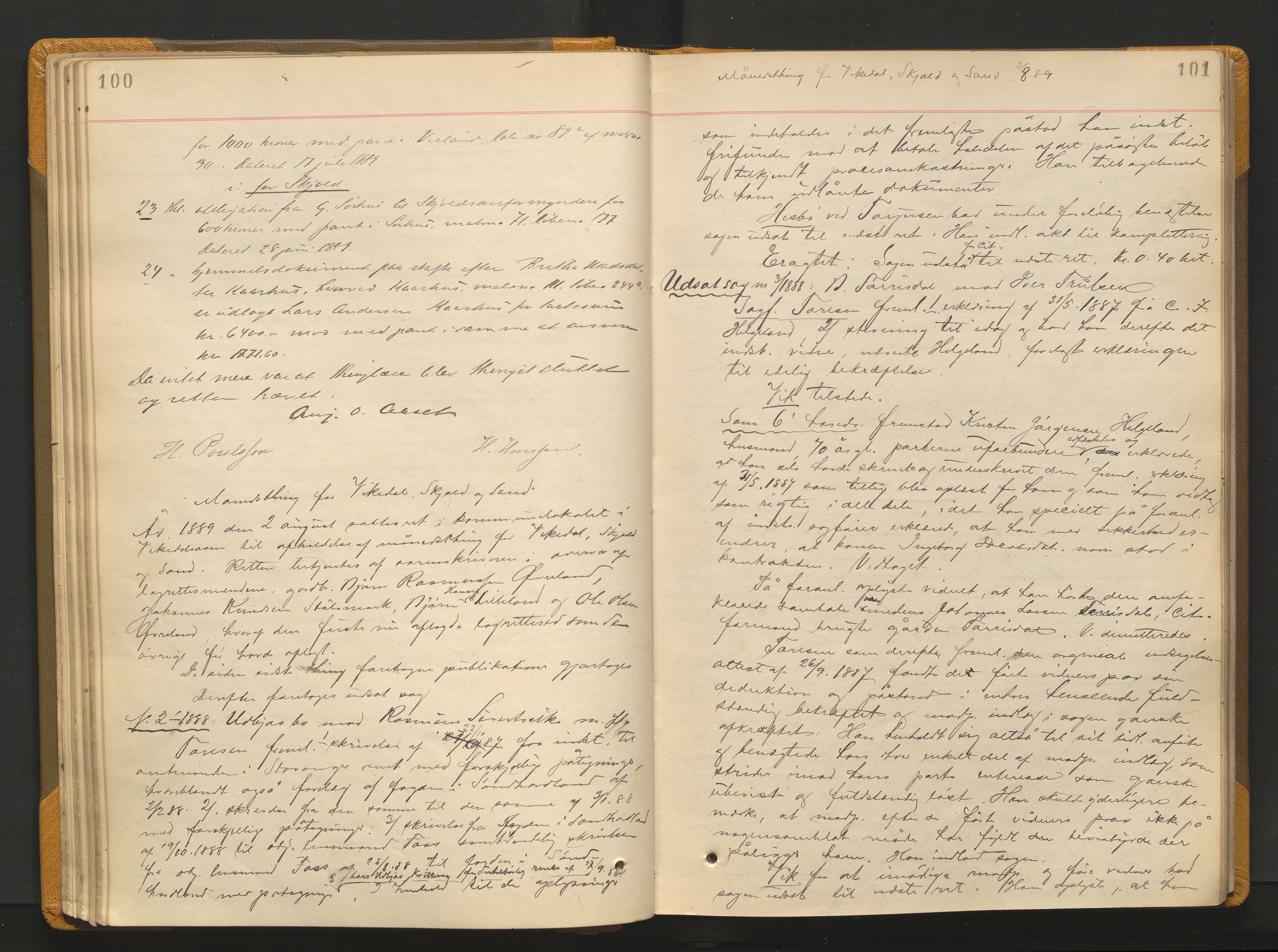 Ryfylke tingrett, AV/SAST-A-100055/001/I/IB/IB0/L0015: Tingbok, Ryfylke, 1889-1891, p. 100-101