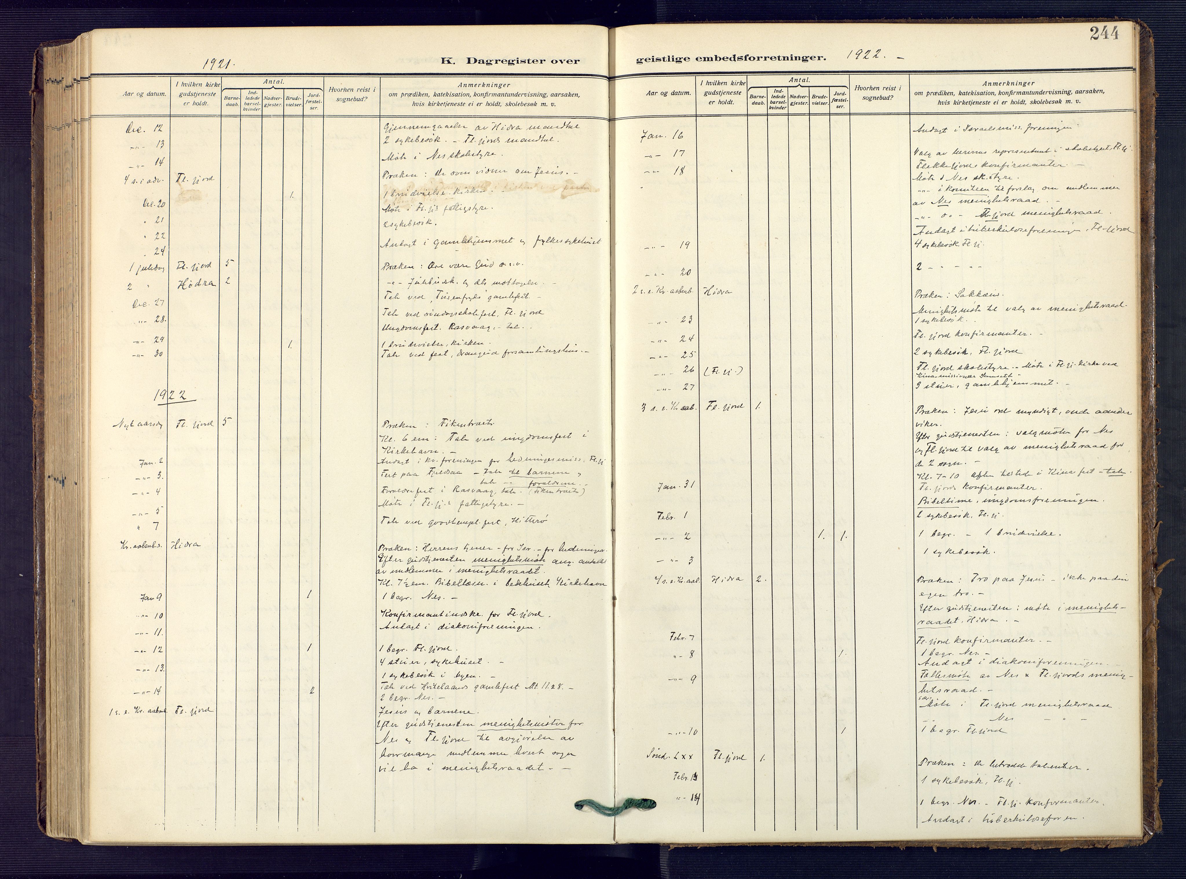 Flekkefjord sokneprestkontor, SAK/1111-0012/F/Fa/Faa/L0003: Parish register (official) no. A 3, 1913-1928, p. 244