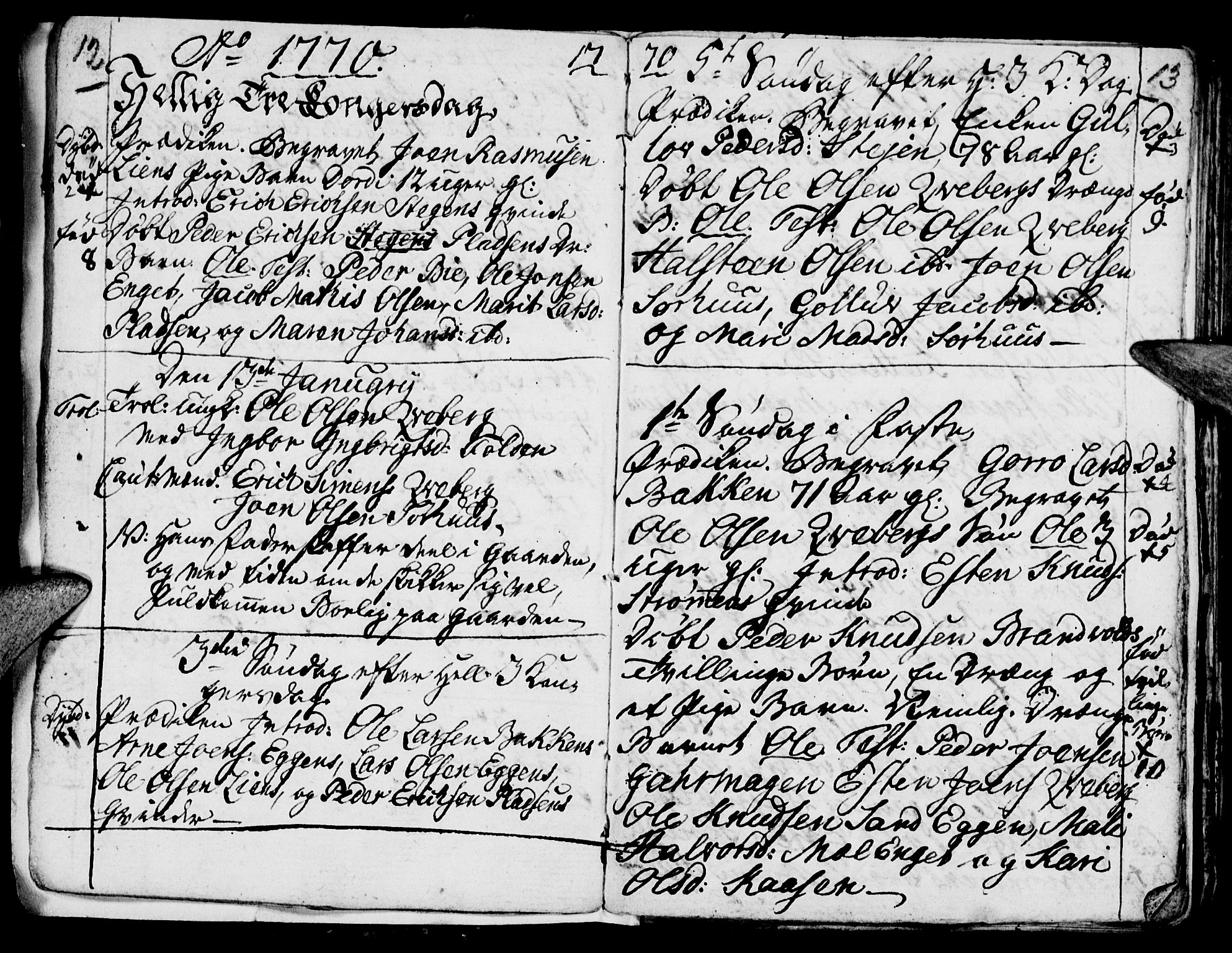 Tynset prestekontor, SAH/PREST-058/H/Ha/Hab/L0009: Parish register (official) no. 9, 1769-1781, p. 12-13