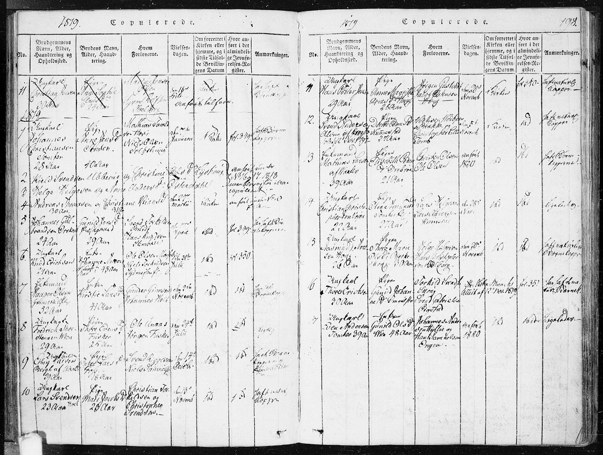 Hobøl prestekontor Kirkebøker, AV/SAO-A-2002/F/Fa/L0002: Parish register (official) no. I 2, 1814-1841, p. 198