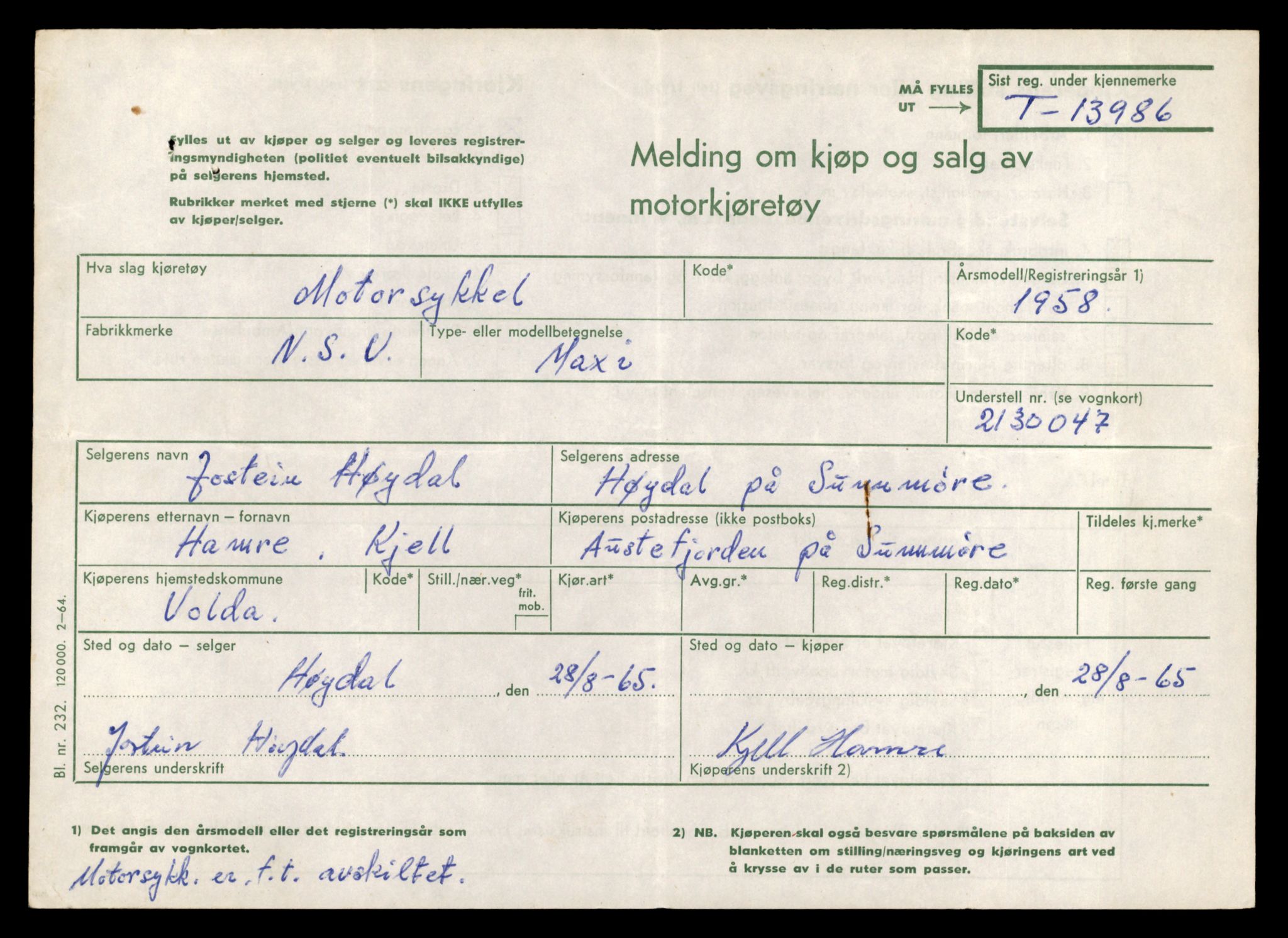 Møre og Romsdal vegkontor - Ålesund trafikkstasjon, SAT/A-4099/F/Fe/L0042: Registreringskort for kjøretøy T 13906 - T 14079, 1927-1998, p. 1165