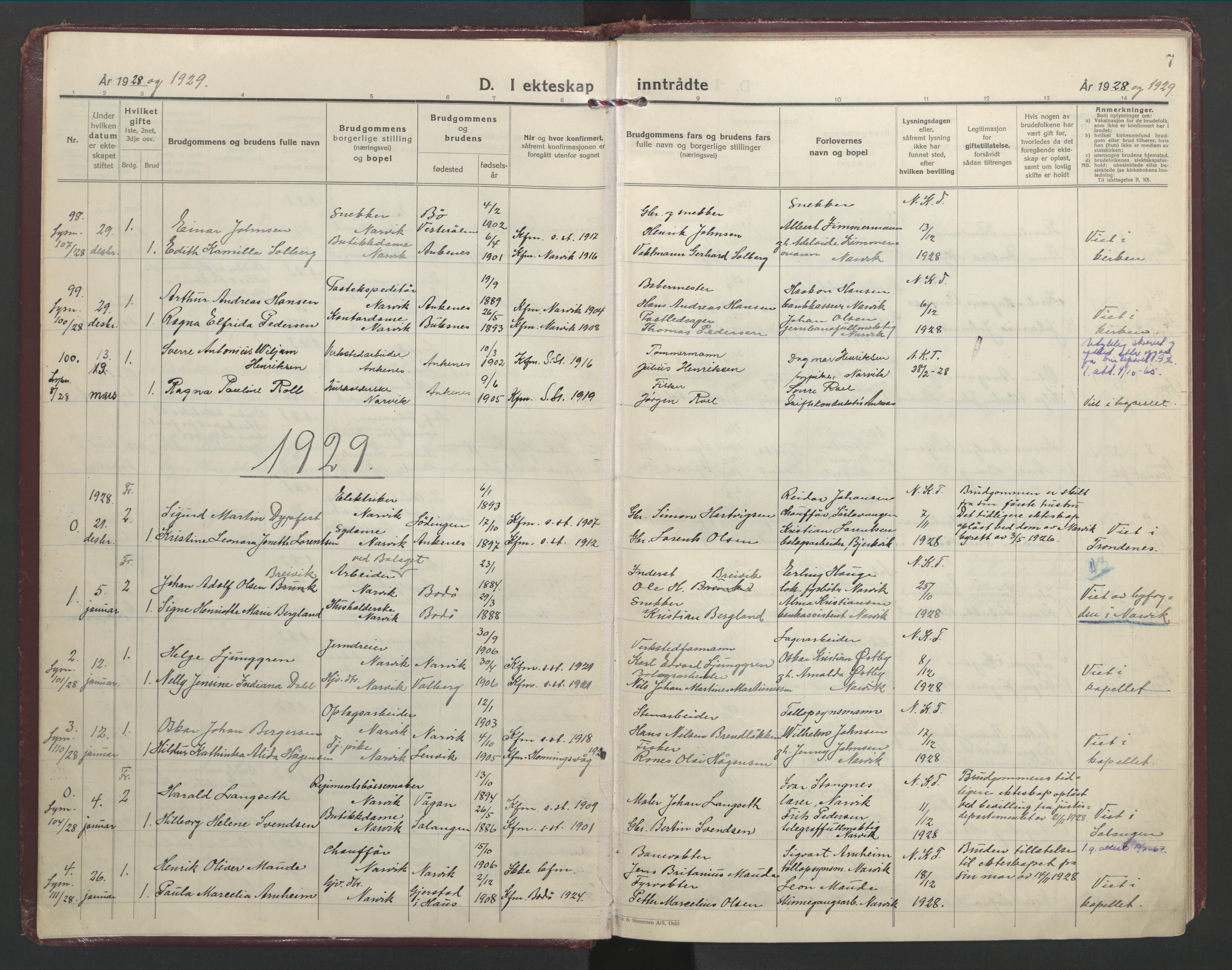 Ministerialprotokoller, klokkerbøker og fødselsregistre - Nordland, SAT/A-1459/871/L1006: Parish register (official) no. 871A22, 1928-1936, p. 7