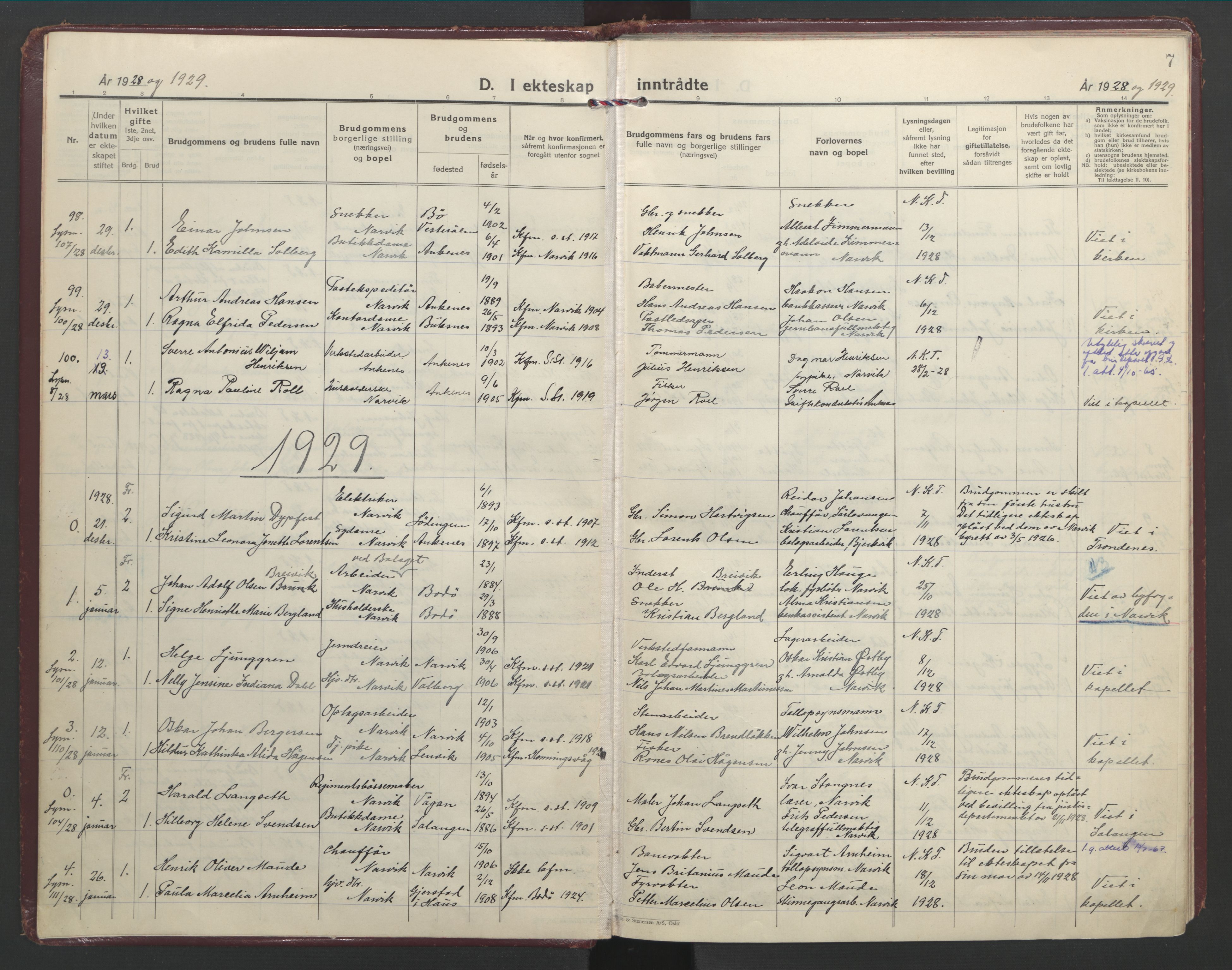 Ministerialprotokoller, klokkerbøker og fødselsregistre - Nordland, AV/SAT-A-1459/871/L1006: Parish register (official) no. 871A22, 1928-1936, p. 7