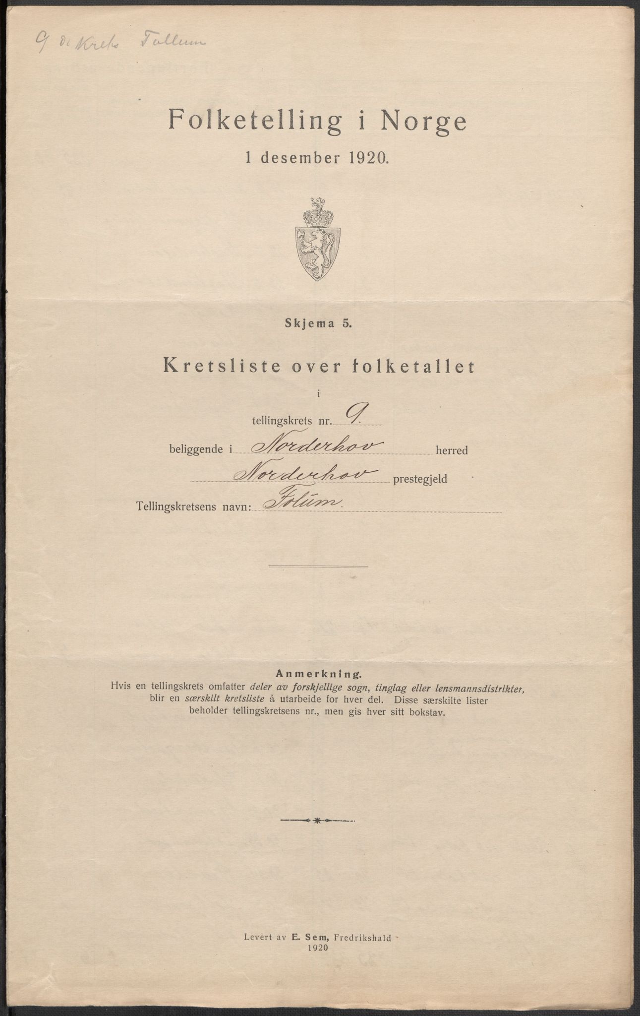 SAKO, 1920 census for Norderhov, 1920, p. 30